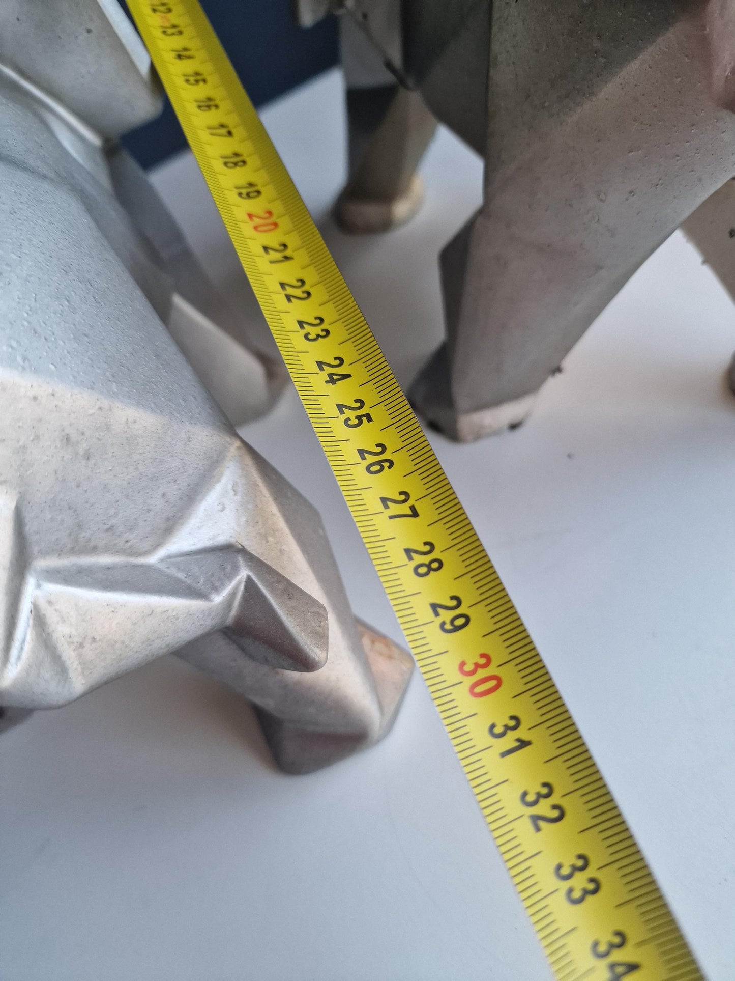 JL Scherrer, 2 large elephants, kubisme, vintage statues figures champagne coloured resin jean louis