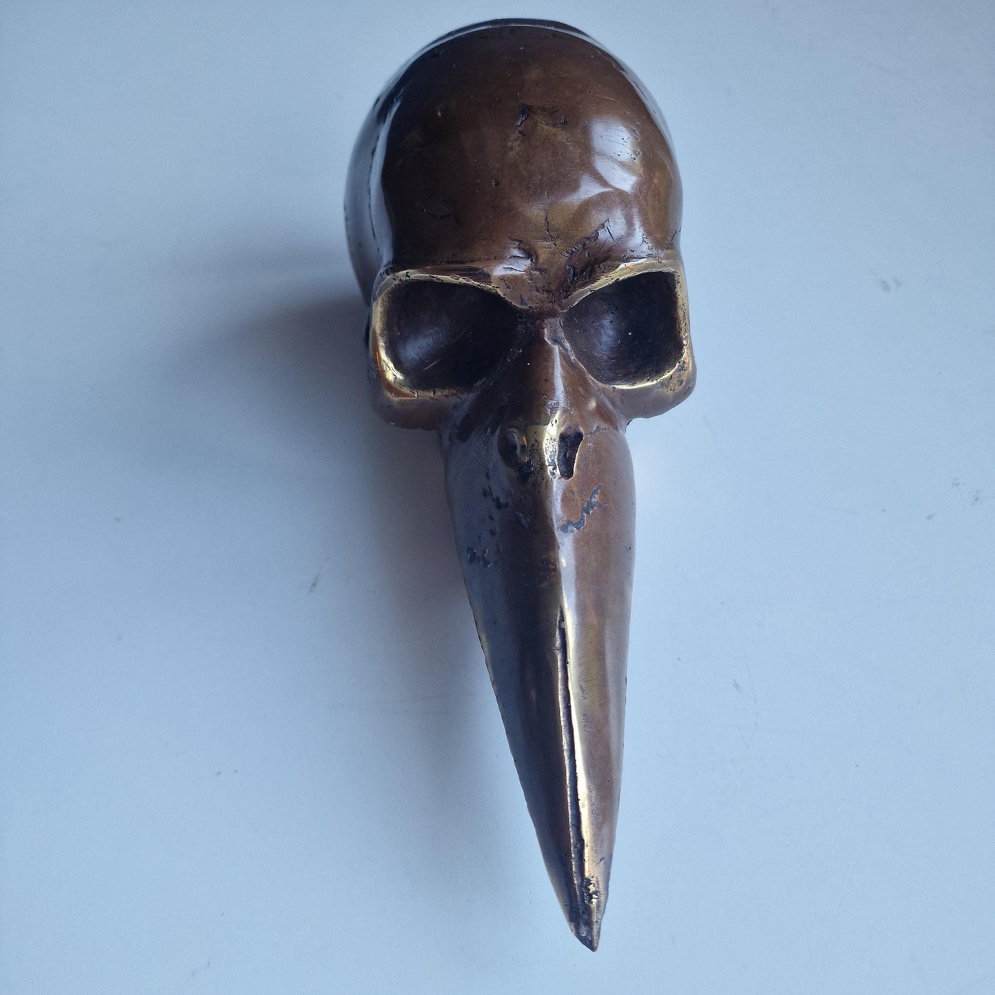 plaque doctor bronze skull pest masker bronzen raven schedel