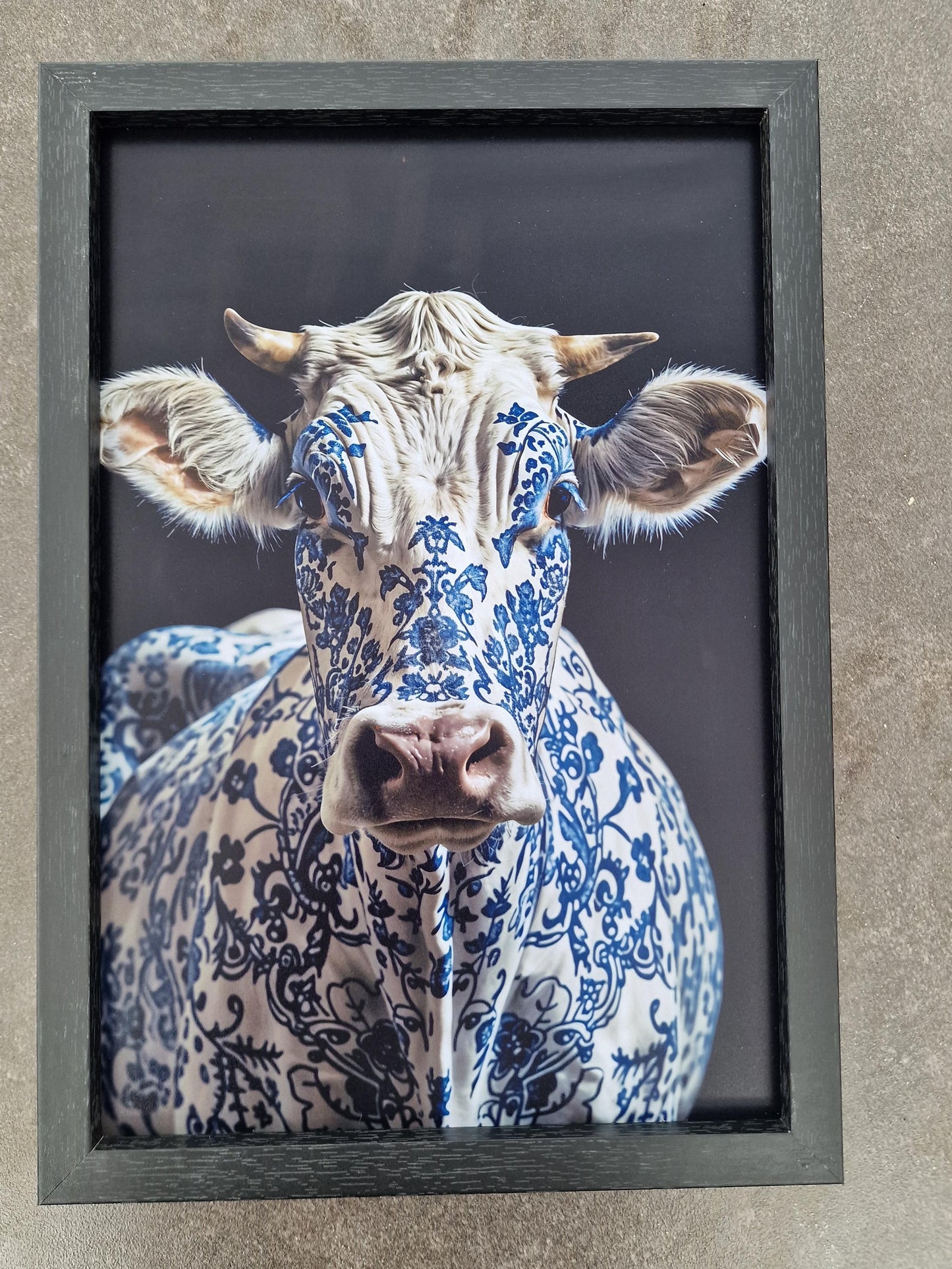 Delft Blue Kitchen Art Prints, Funny Dutch Animal Decor, Set of 3