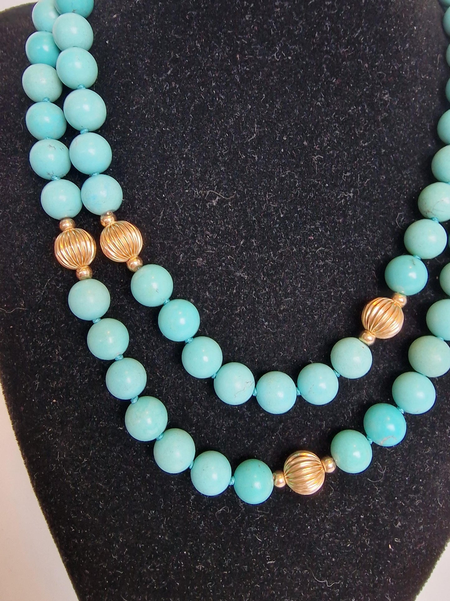 14K Gold Turquoise Bead Necklace