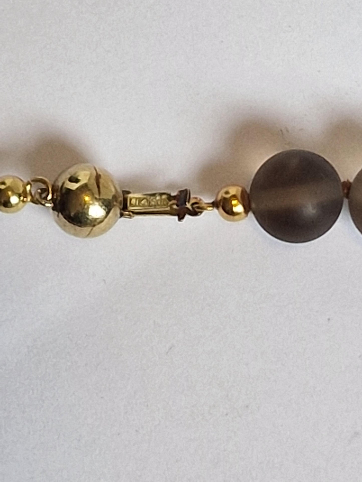 necklace 14k ketting 14k 585 goud cabochon en facet geslepen edelsteen rookkwarts