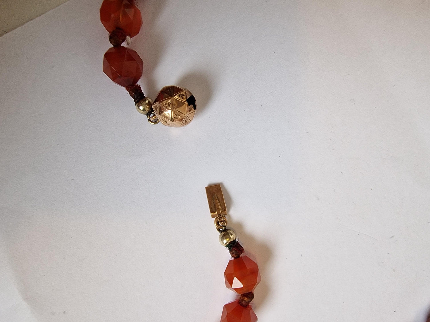 necklace 14k ketting 14k 585 goud en facet geslepen edelsteen carneool