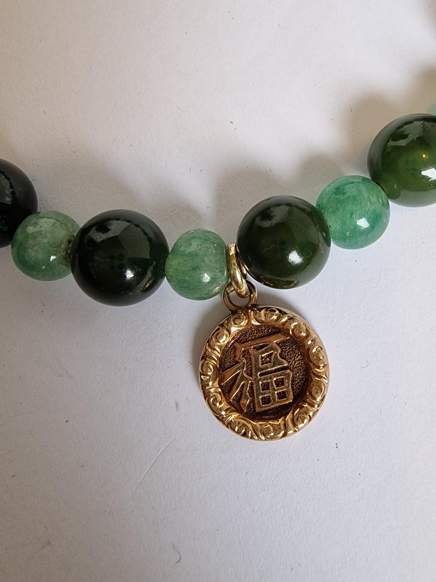 Armband 14k 585 goud cabochon edelsteen jadeite jade