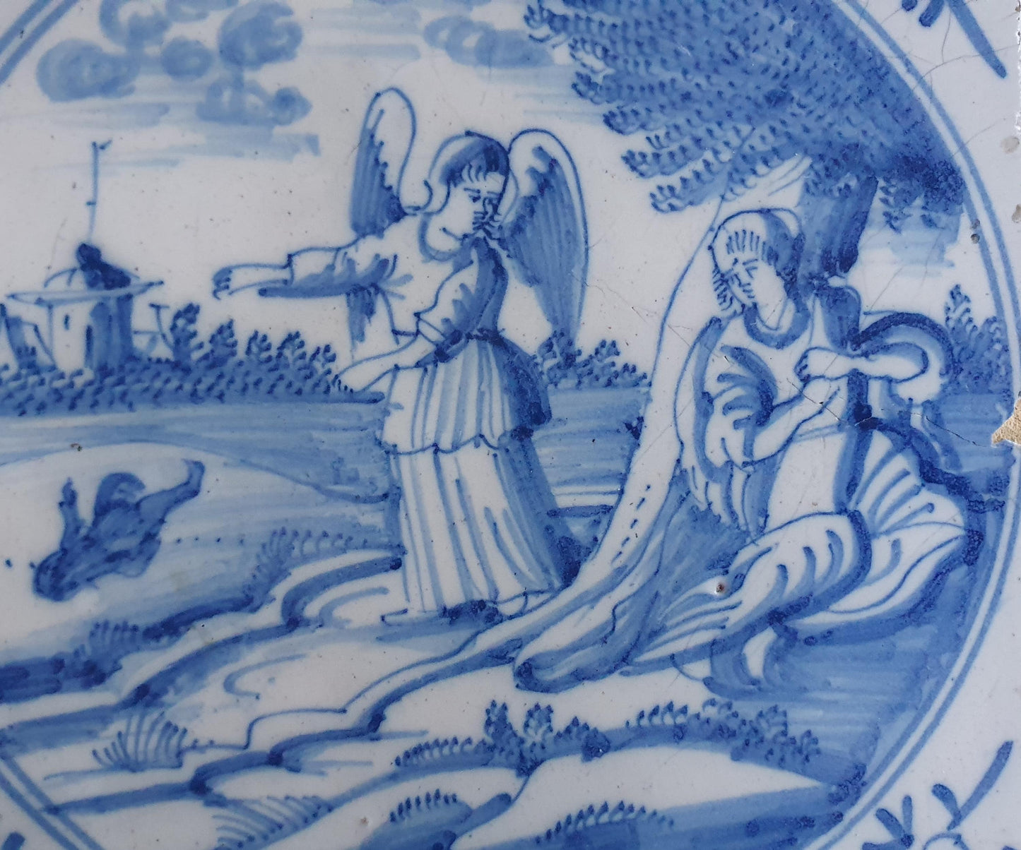 18th century Antique Dutch Tile -  bible  biblical tegel