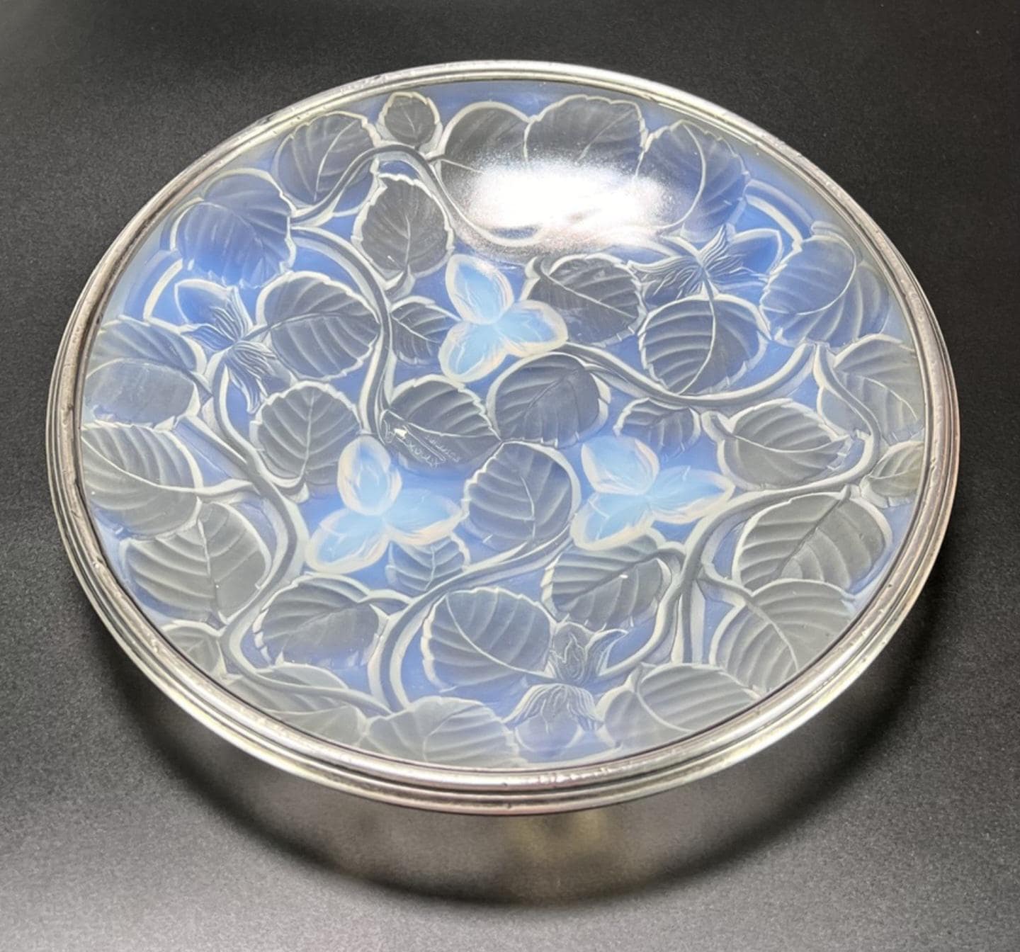 French Opalescent Glass Bowl, Art Deco Hazelnut Decor, Arrens, 1930s
