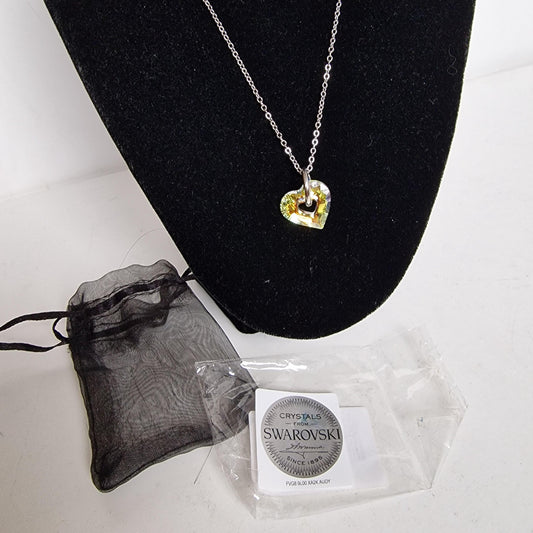 Swarovski Manish Arora Heart Necklace - Aurora Borealis Crystal