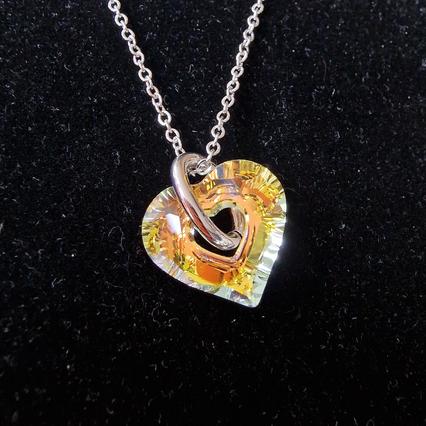 Swarovski Manish Arora Heart Necklace - Aurora Borealis Crystal