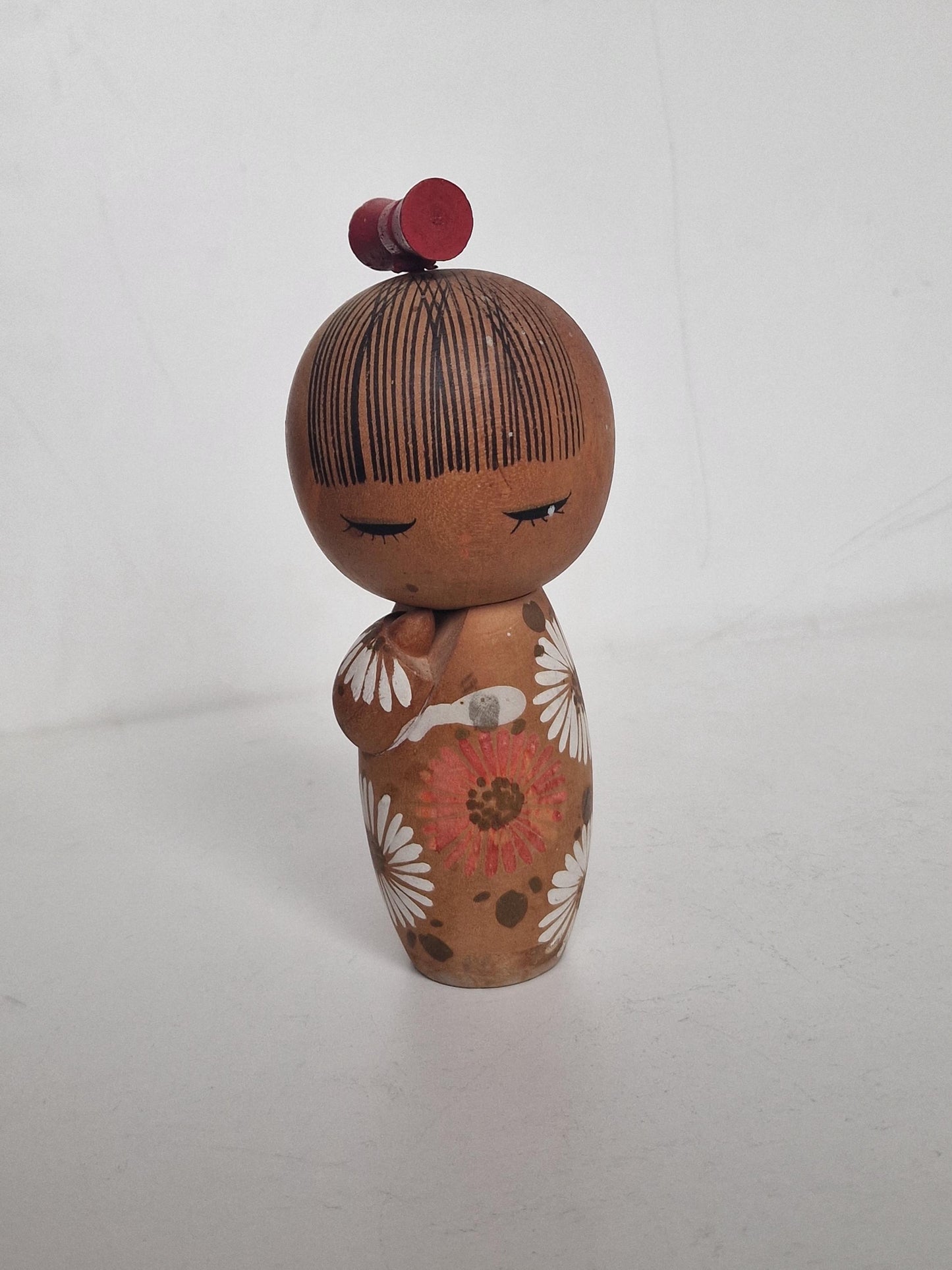 Vintage Showa Kokeshi Doll, Japanese Wood Folk Art