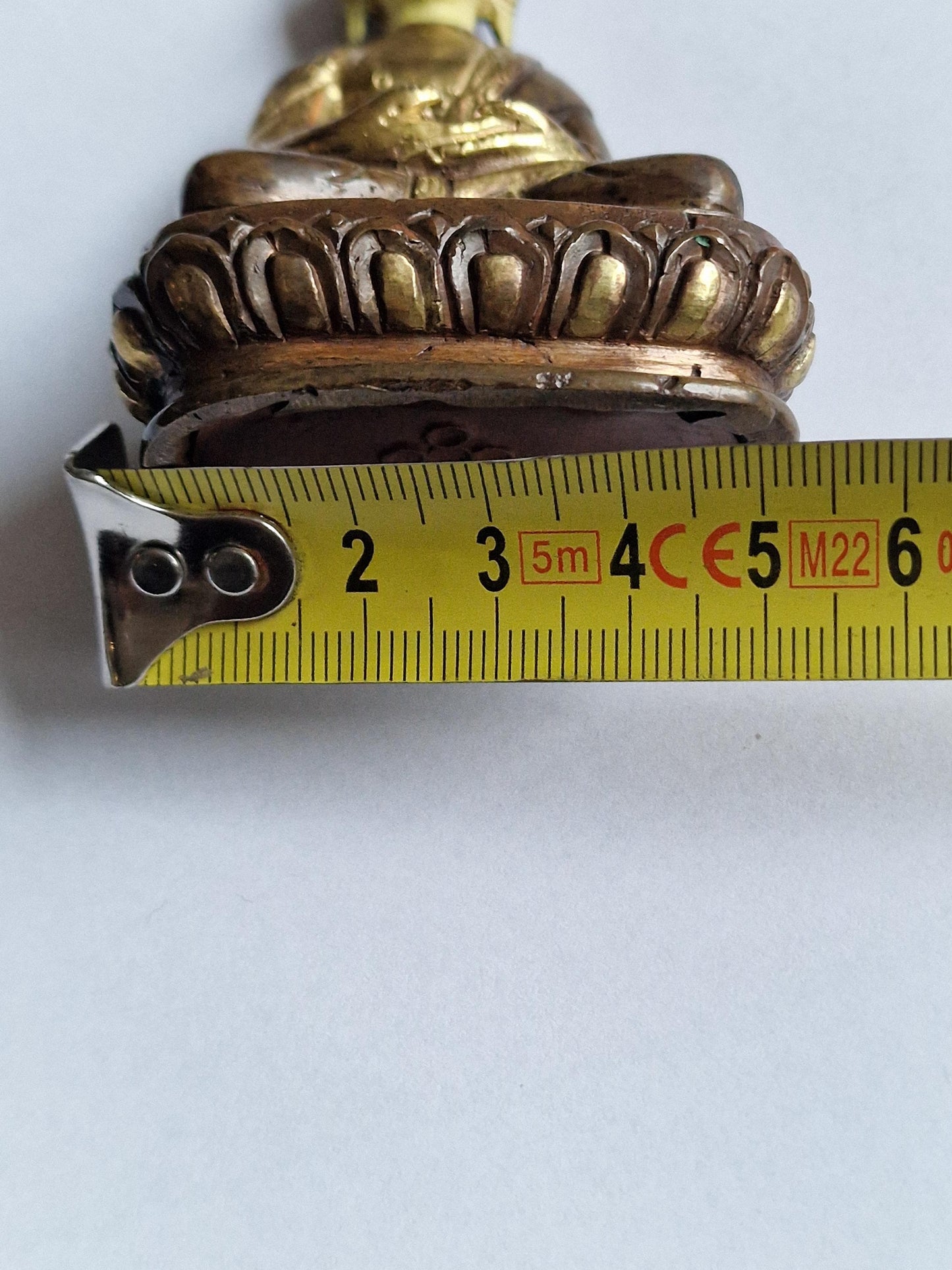 Antique Nepal Bronze Buddha Face, Gilt Gold