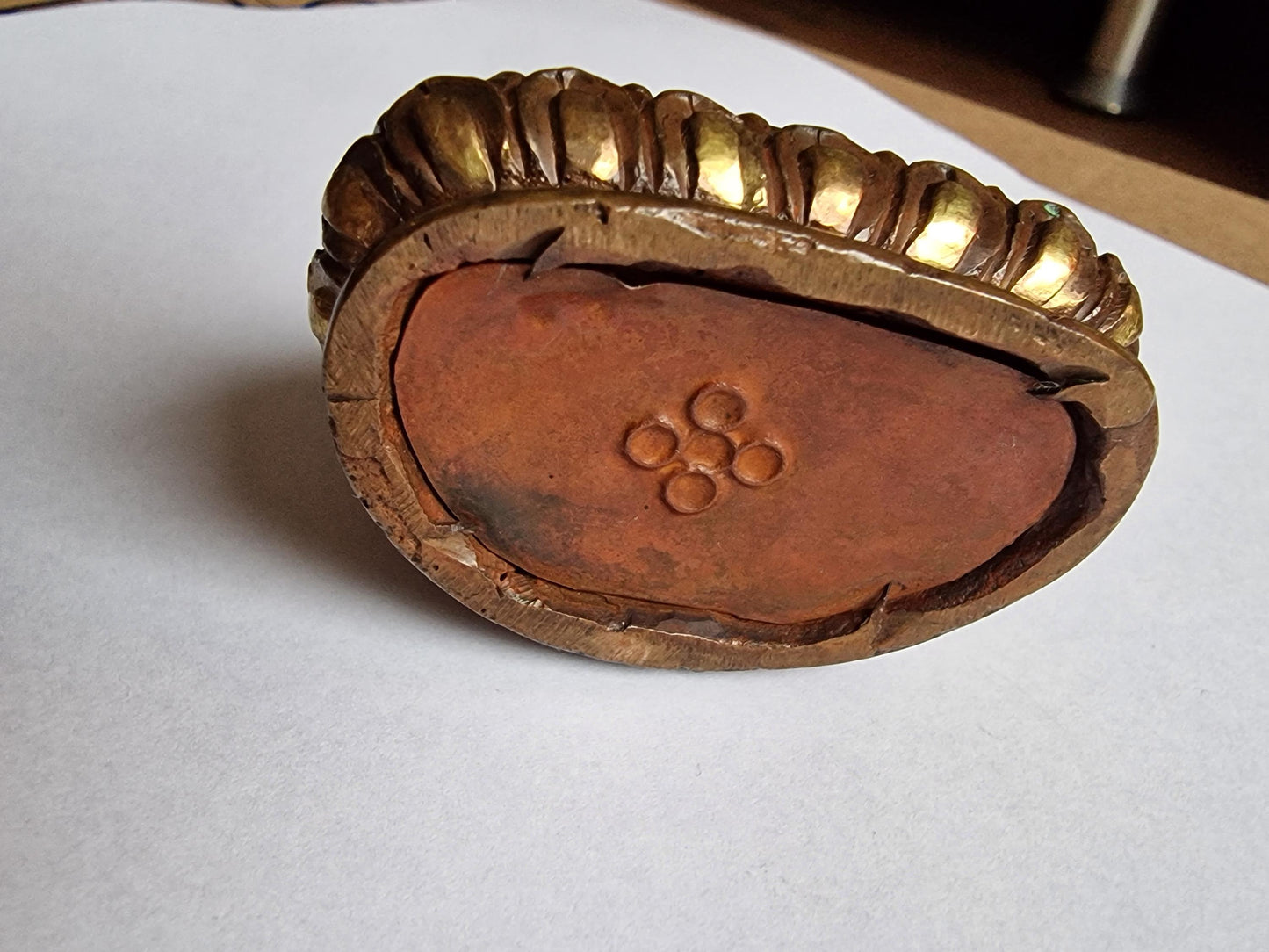 Antique Nepal Bronze Buddha Face, Gilt Gold