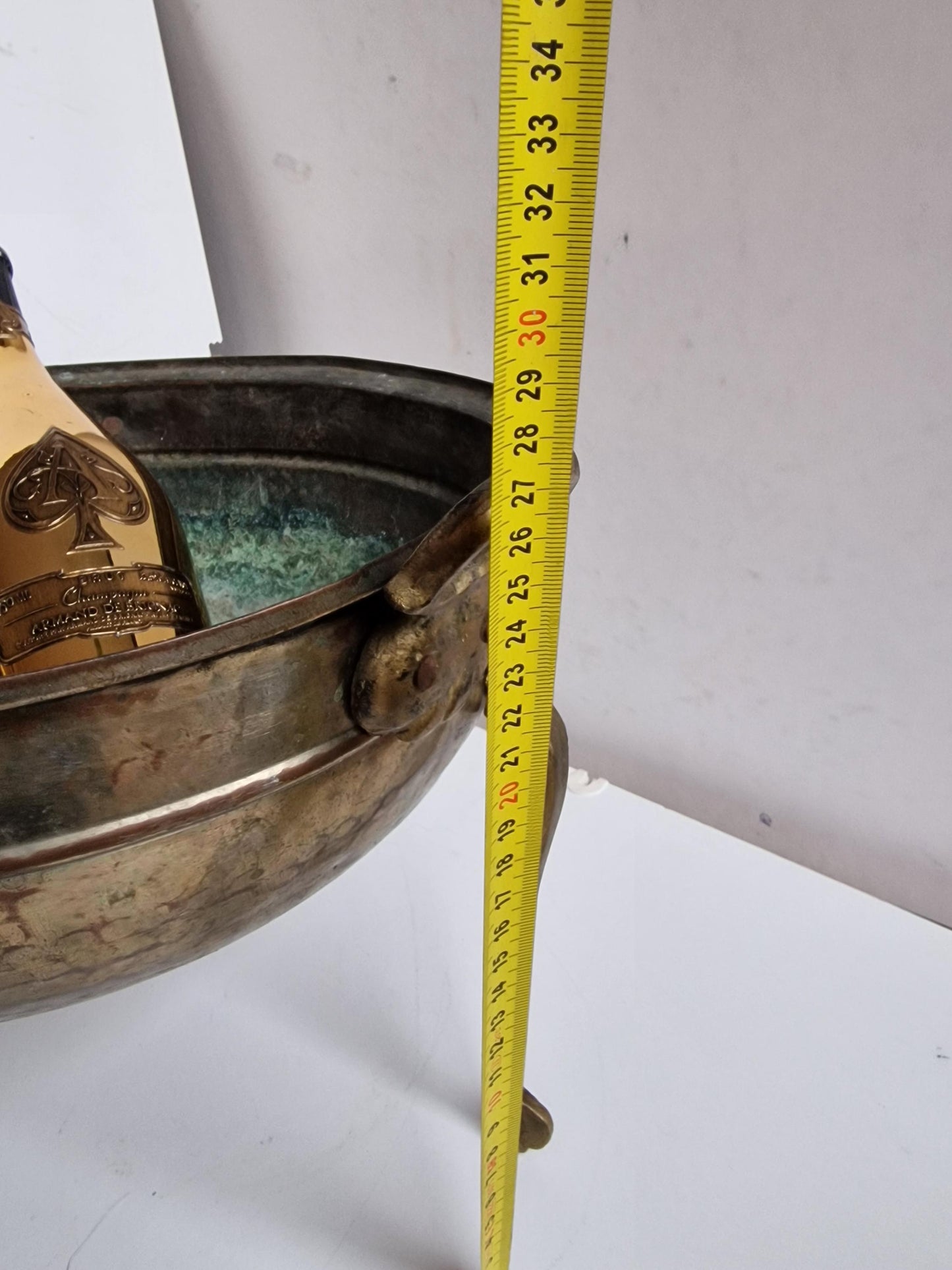 Vintage Hammered Copper Urli, Indian Ceremonial Bowl, 1900s Antique