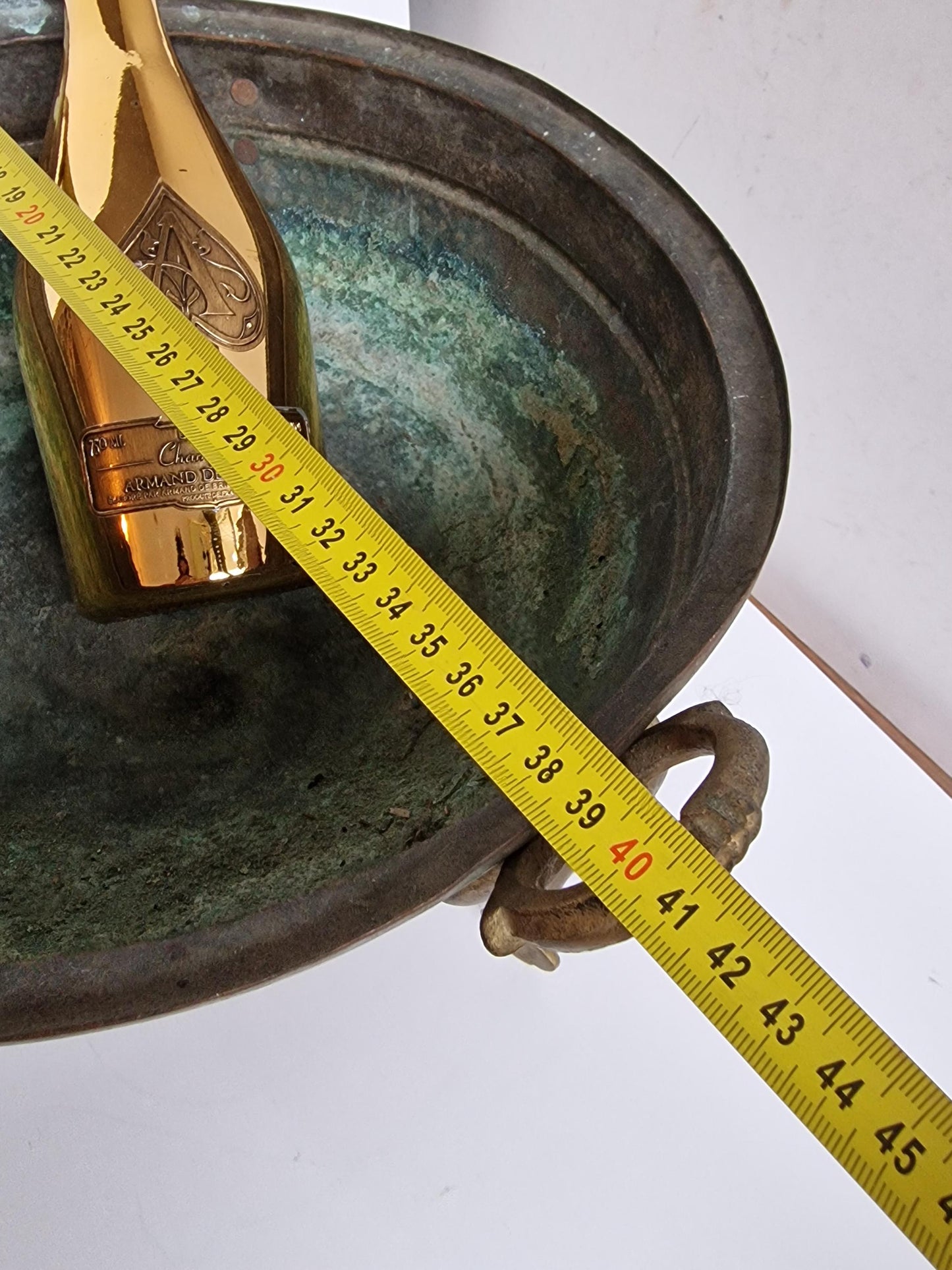 Vintage Hammered Copper Urli, Indian Ceremonial Bowl, 1900s Antique