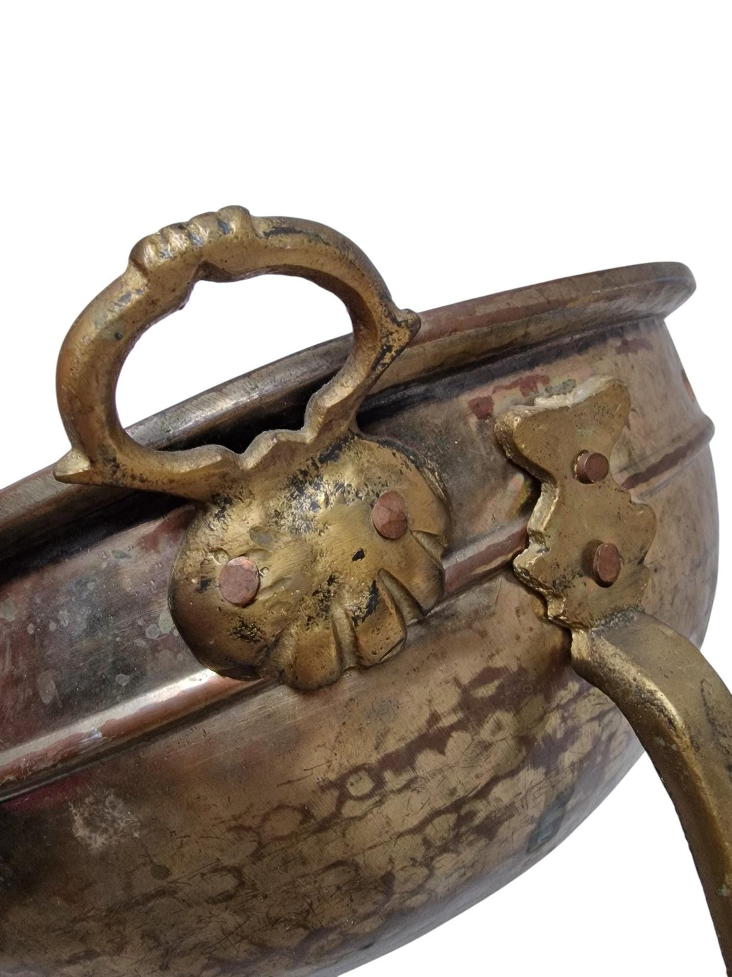 Vintage Hammered Copper Urli, Indian Ceremonial Bowl, 1900s Antique
