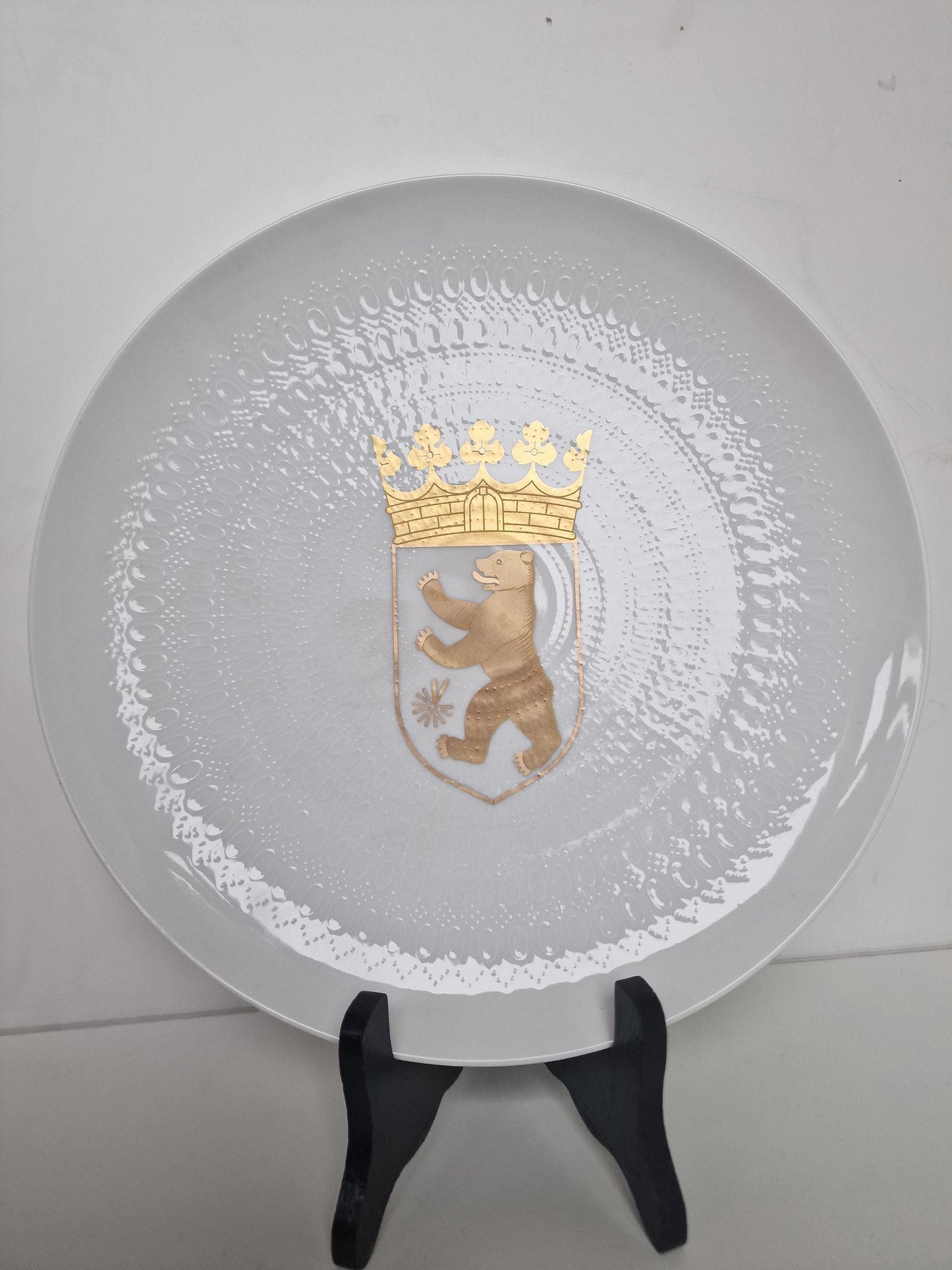 Bjorn Wiinblad Rosenthal Romanze Wall Plate – Gold Hand-Painted Porcelain
