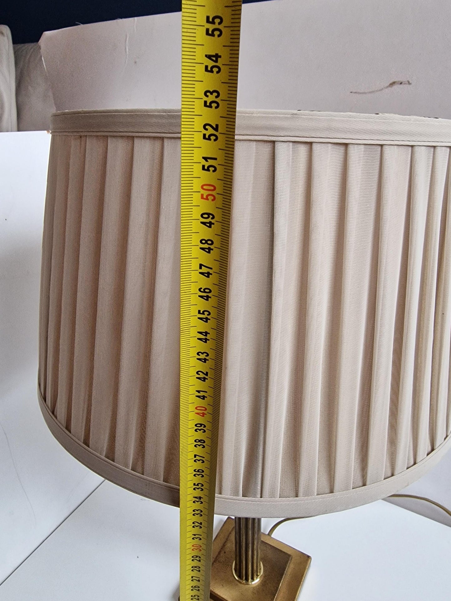 Jan Frantzen Dutch Brass Table Lamp with Silk Shade