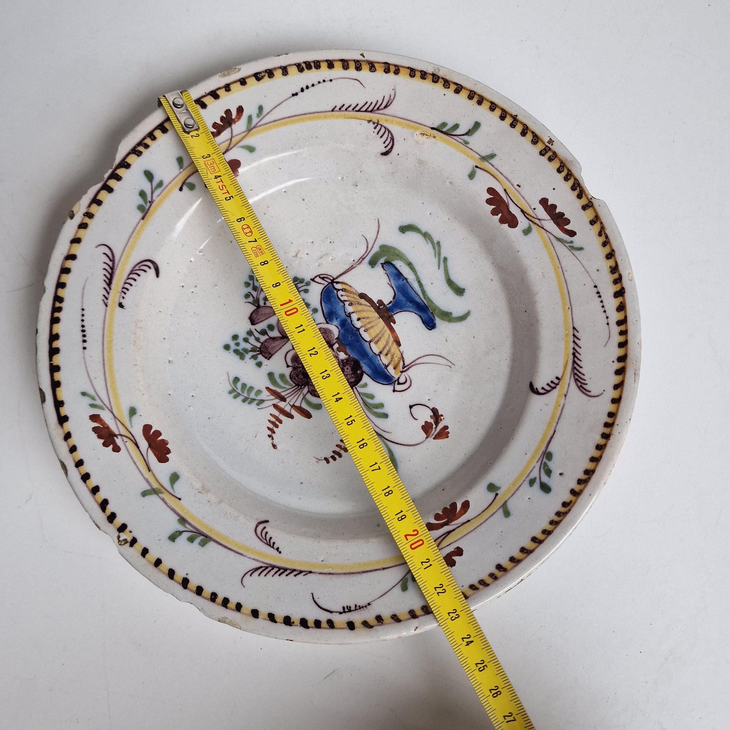 Antique Delft Pottery Plates, Handpainted Chinoiserie Decor, 18th Century (Set of 2)
