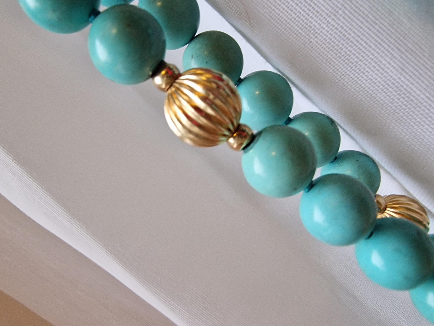 14K Gold Turquoise Bead Necklace