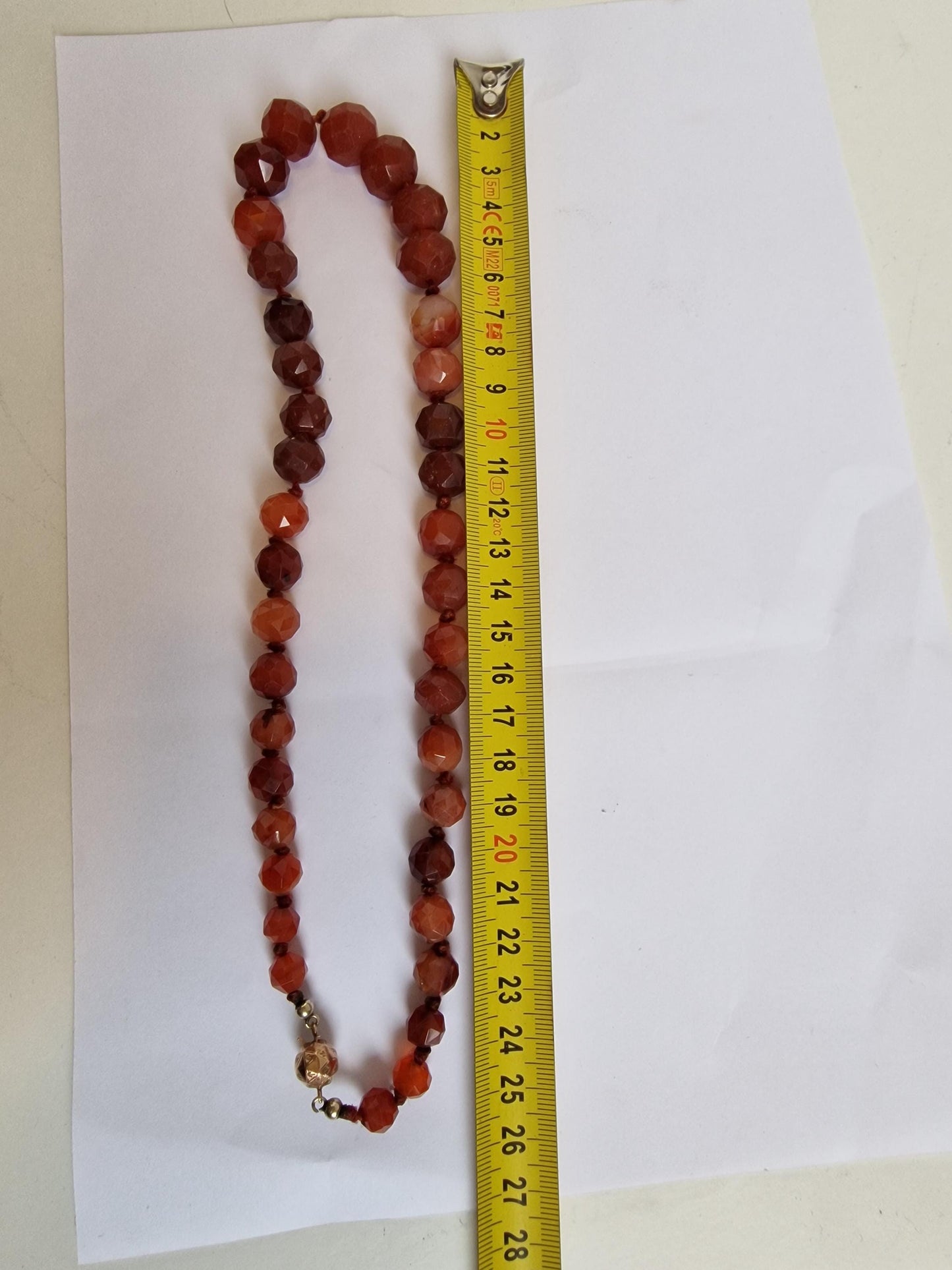 necklace 14k ketting 14k 585 goud en facet geslepen edelsteen carneool