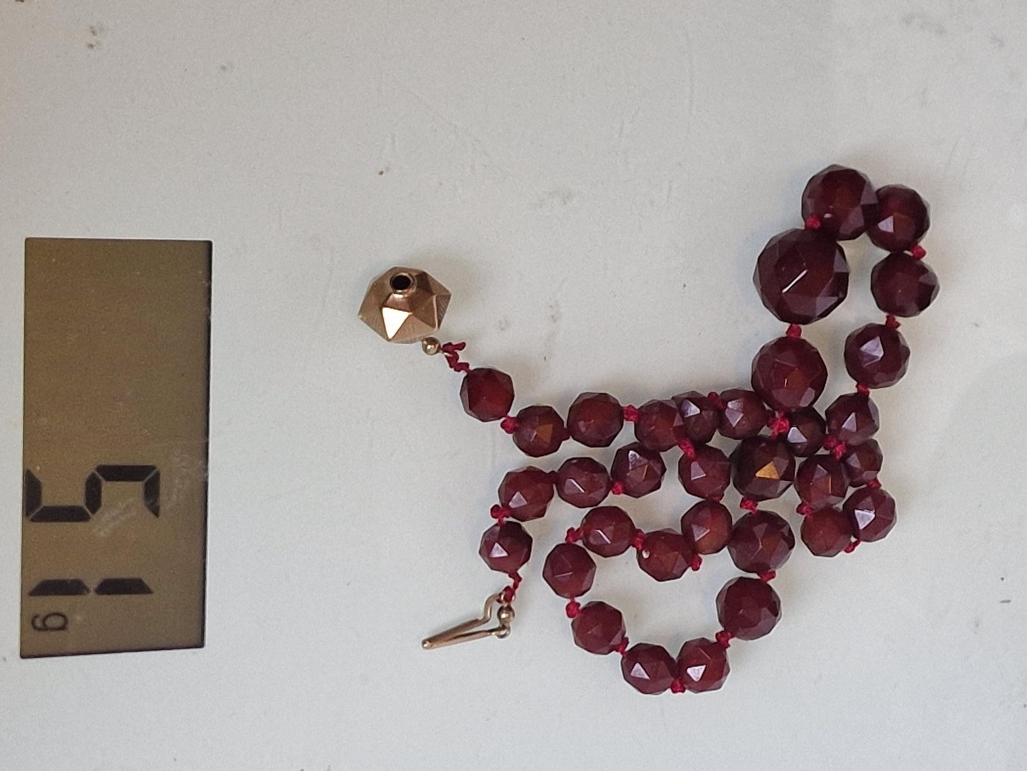 necklace 14k ketting 14k 585 goud en facet geslepen edelsteen granaat
