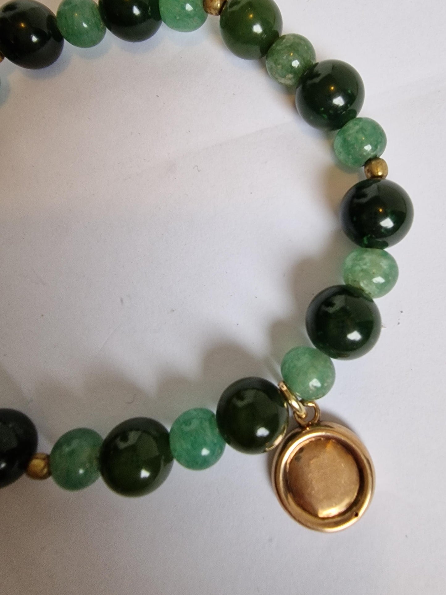 Armband 14k 585 goud cabochon edelsteen jadeite jade