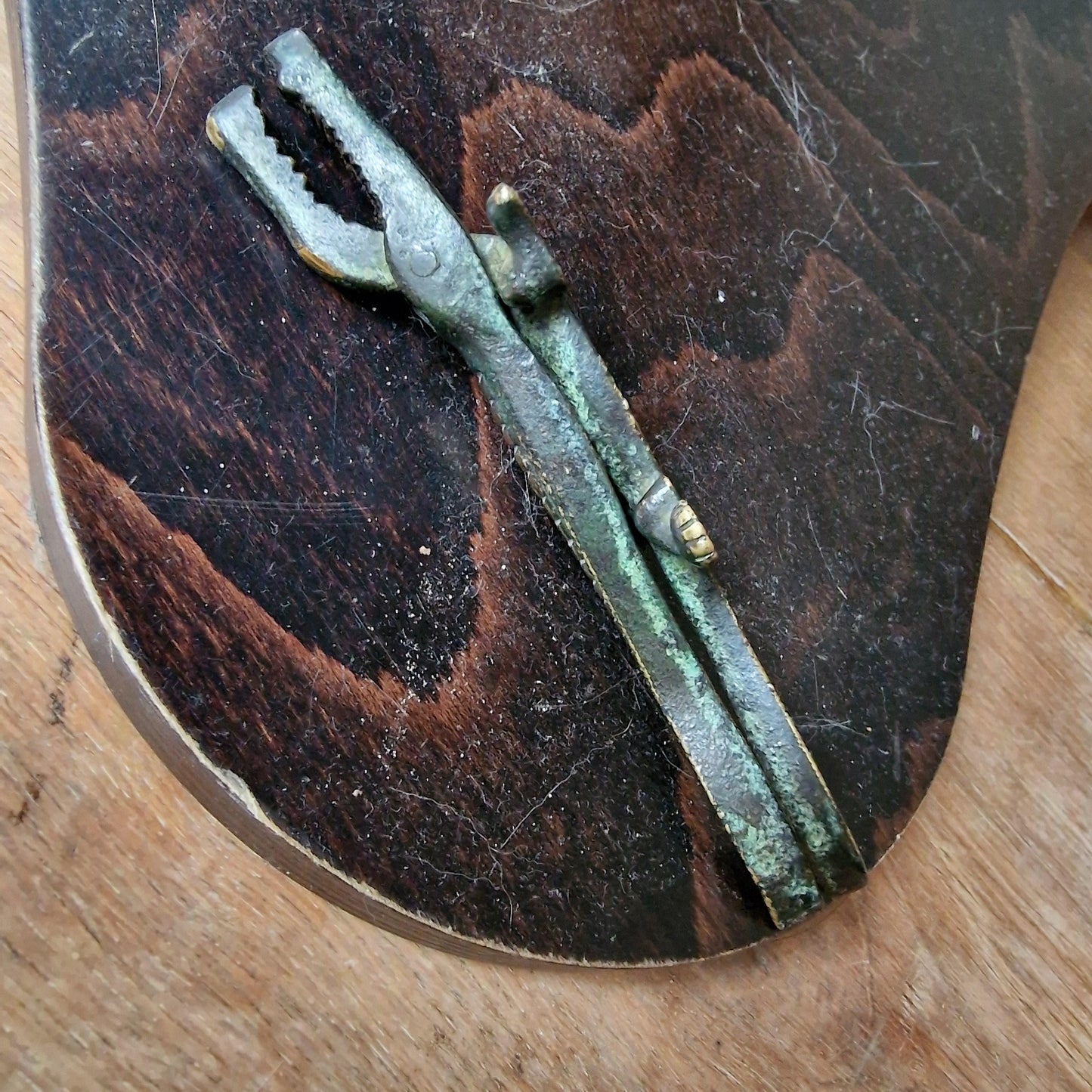 Antique Brass Crocodile Nutcracker, 19th Century Charm