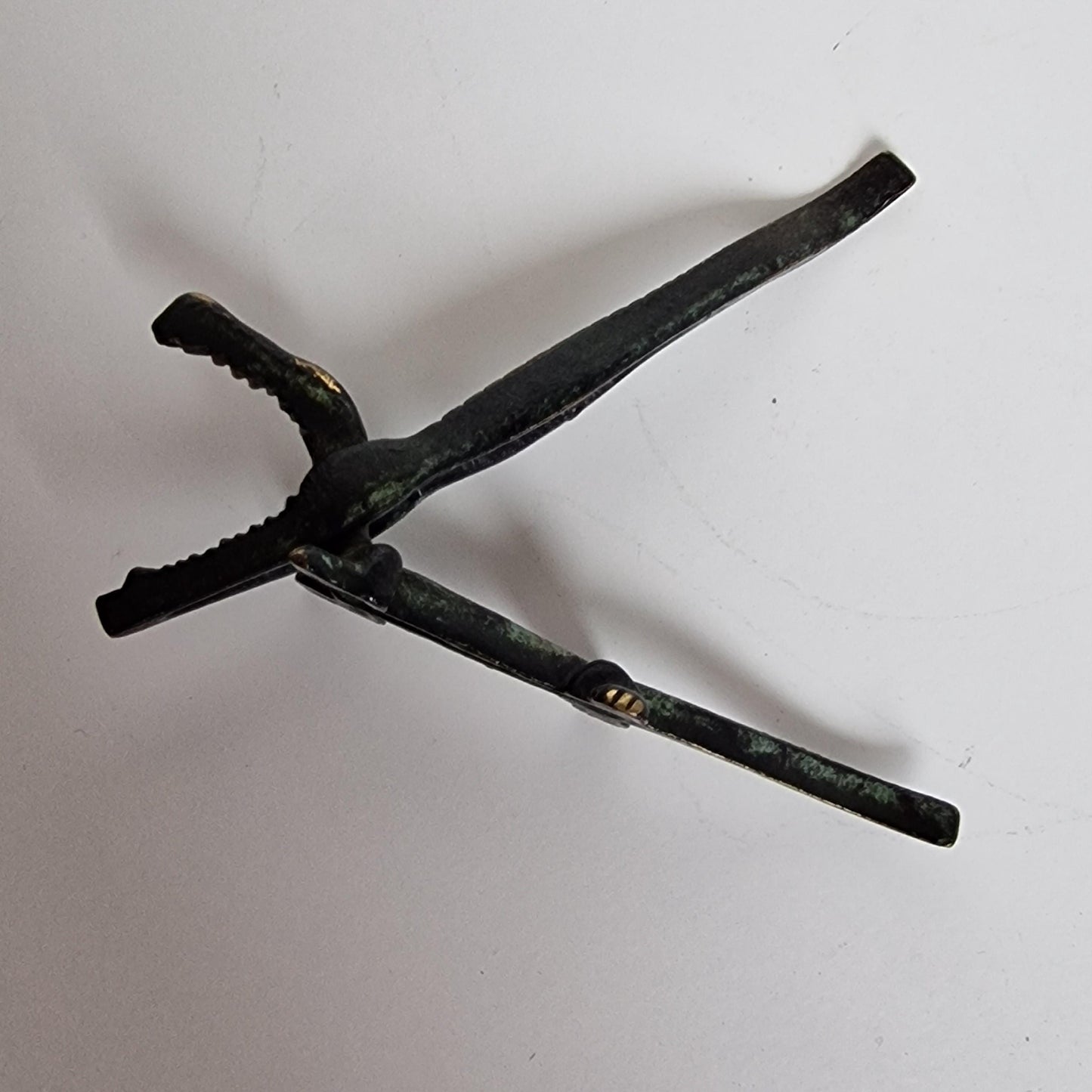 Antique Brass Crocodile Nutcracker, 19th Century Charm
