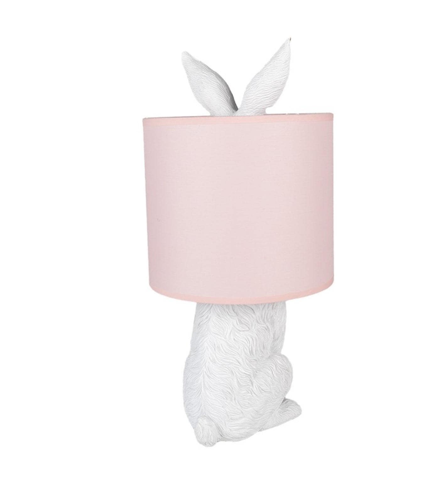 Hare Table Lamp, Pink Shade, Gold Accent, Whimsical Nursery Decor