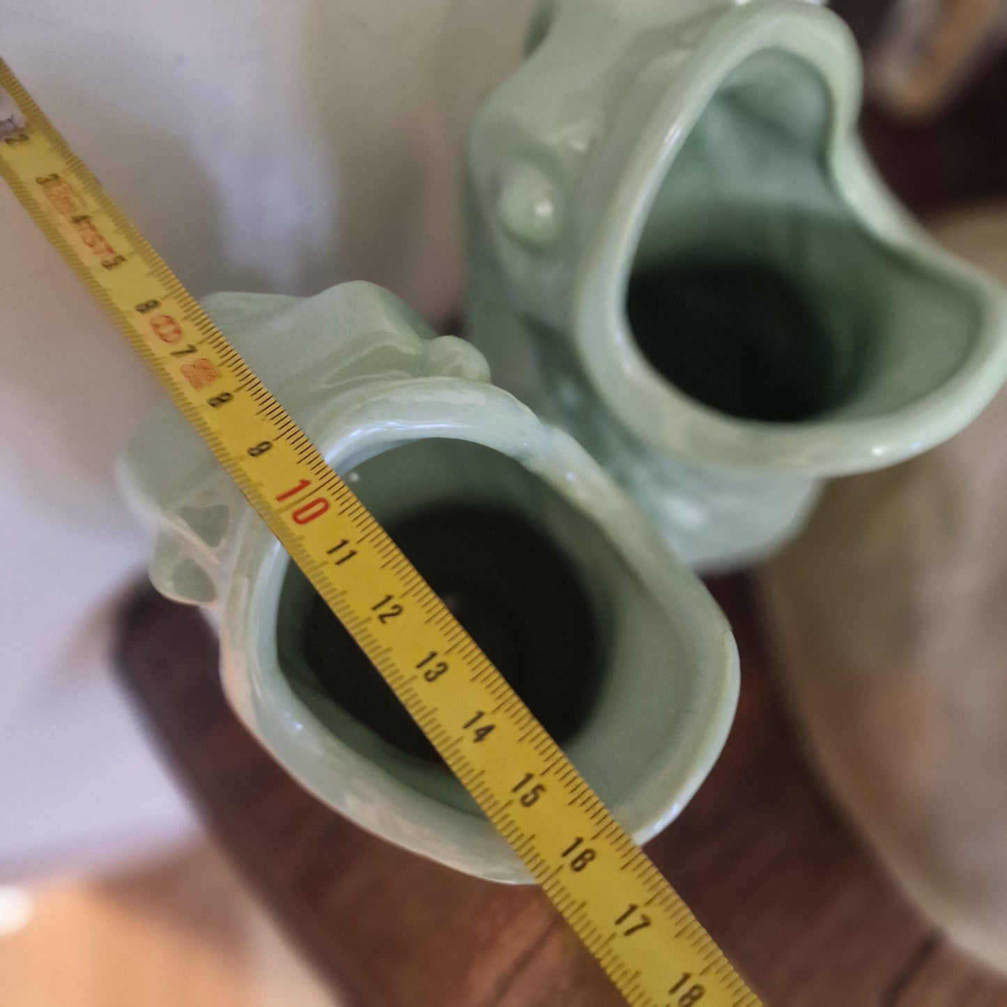 Handmade Pottery Fish Vases, Spanish Bohemian Ceramic Pair