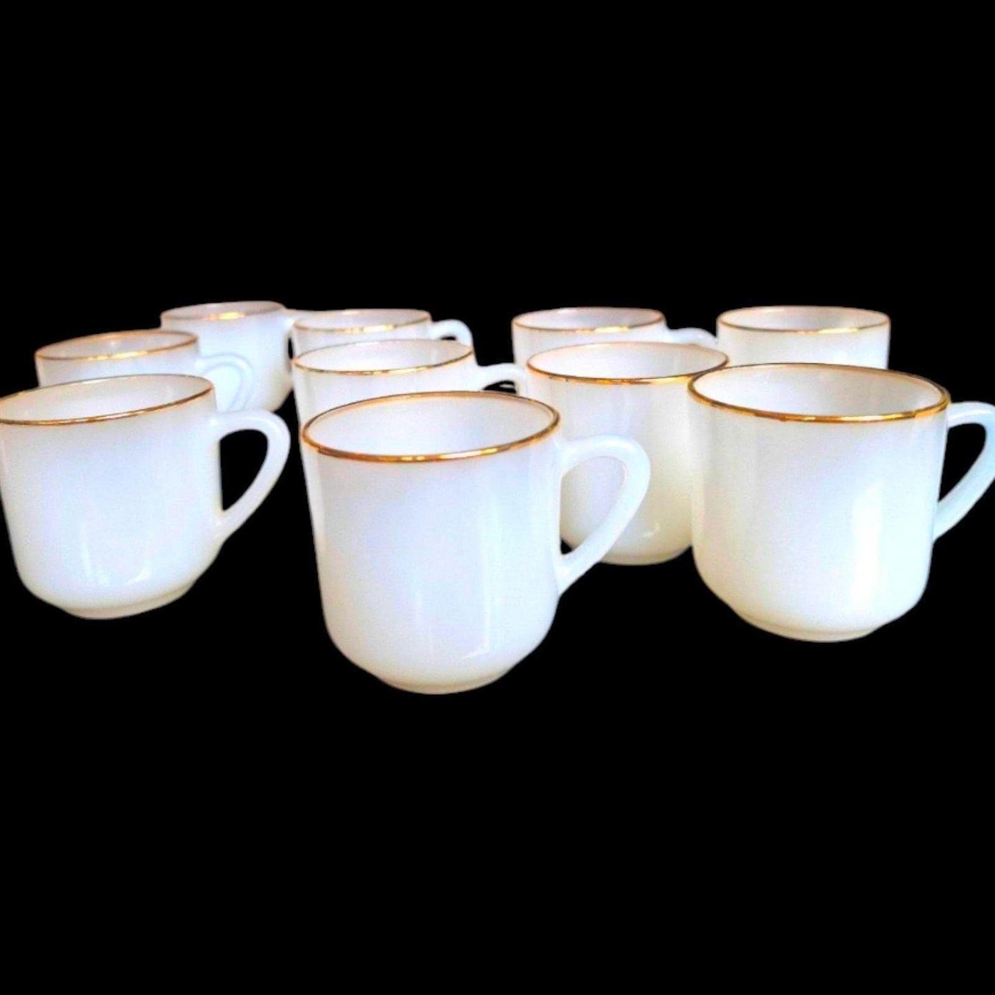 Vintage Arcopal Opaline Espresso Cups, 1970s French Coffee Set (10)