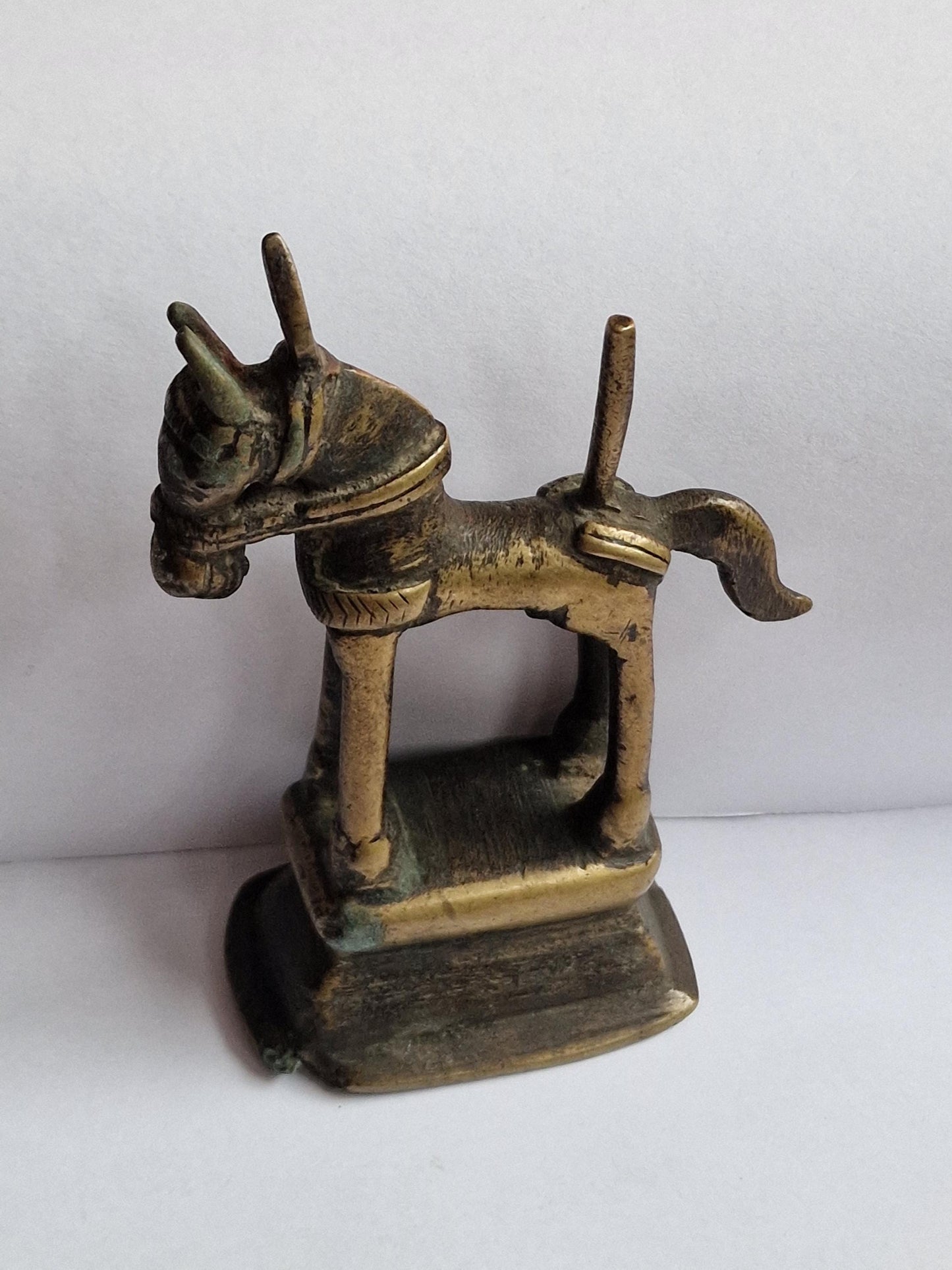 antiek paard india horse figure bronze