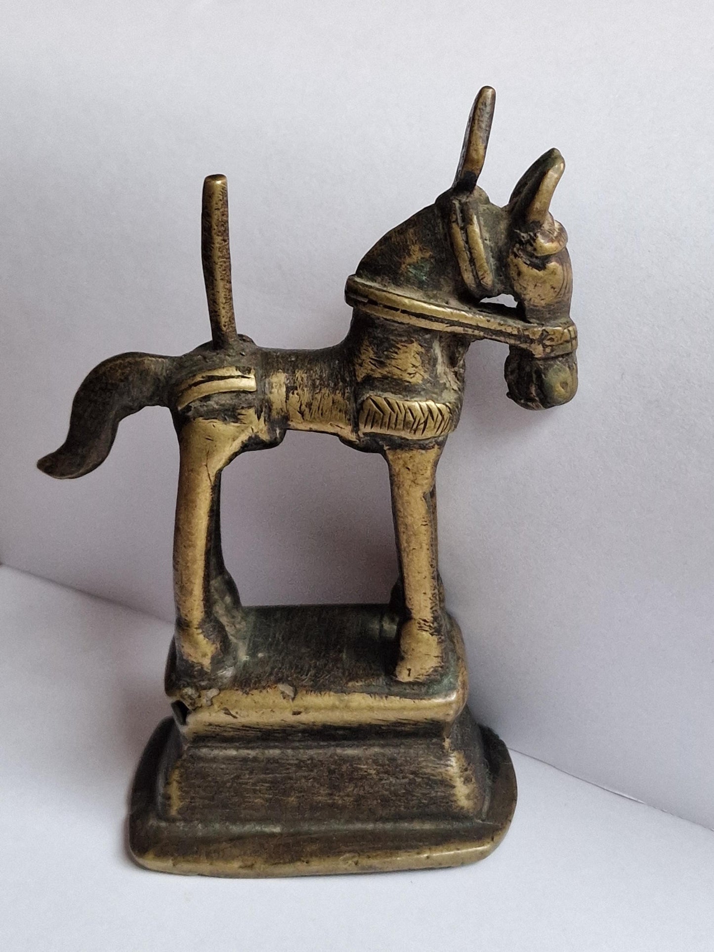 antiek paard india horse figure bronze