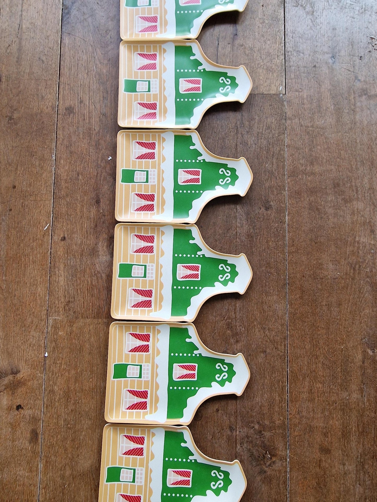 Vintage Dutch Canal House Christmas Melamine Plates