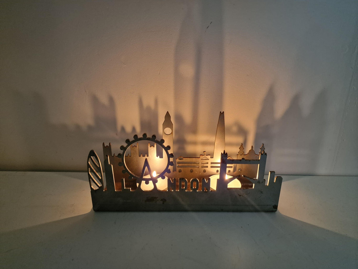 London light ornament schaduw waxinelichtje vintage 80's