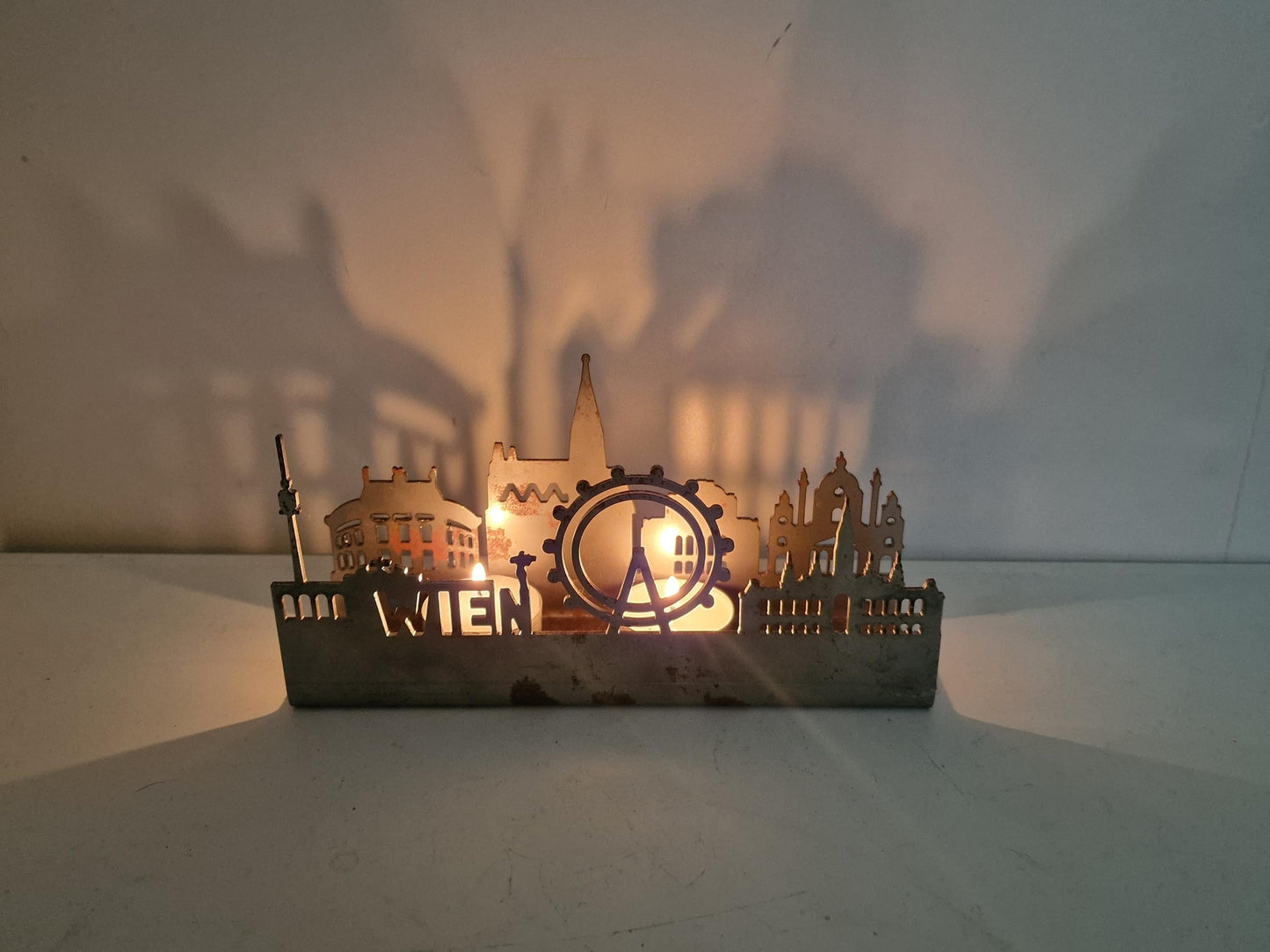 London light ornament schaduw waxinelichtje vintage 80's