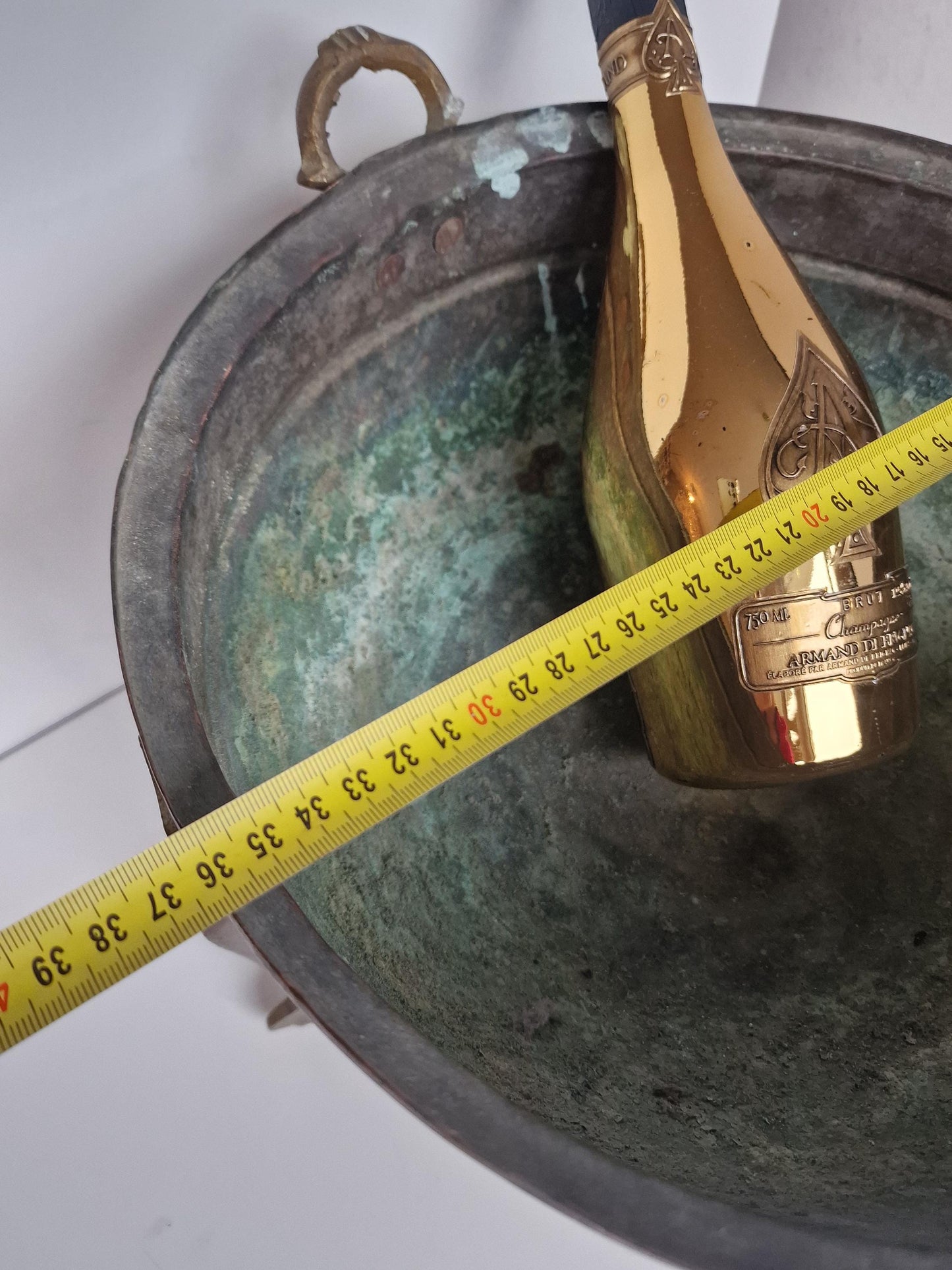 Vintage Hammered Copper Urli, Indian Ceremonial Bowl, 1900s Antique
