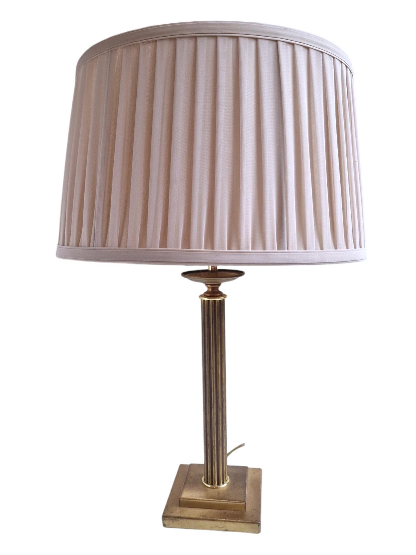 Jan Frantzen Dutch Brass Table Lamp with Silk Shade