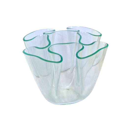 Vintage Luigi Massoni for Guzzini Plexiglas Vase, Handkerchief Design