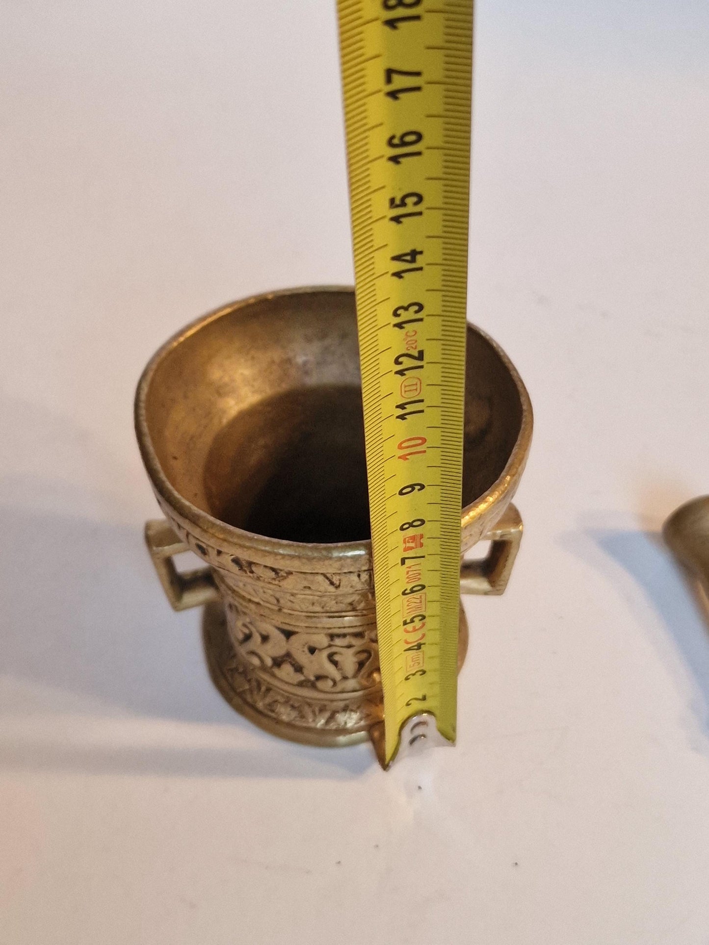 antique dutch mortar and pestle, 18th century, rare, vijzel antiek, copper/brass/bronze