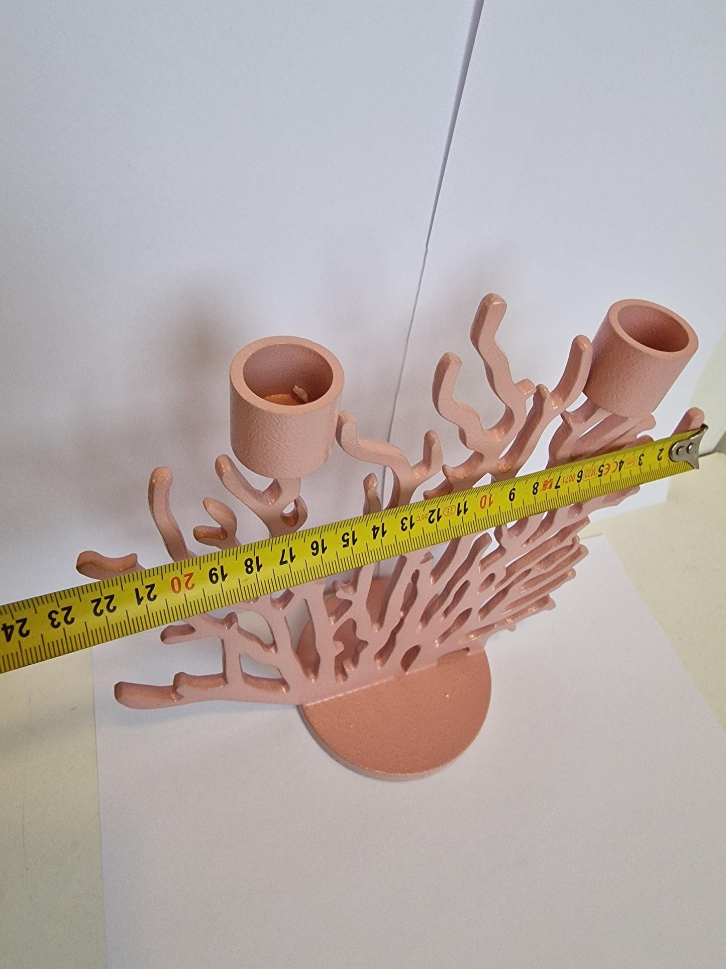 Driade Kosmo Pink Metal Candlestick, Vittorio Locatelli Design