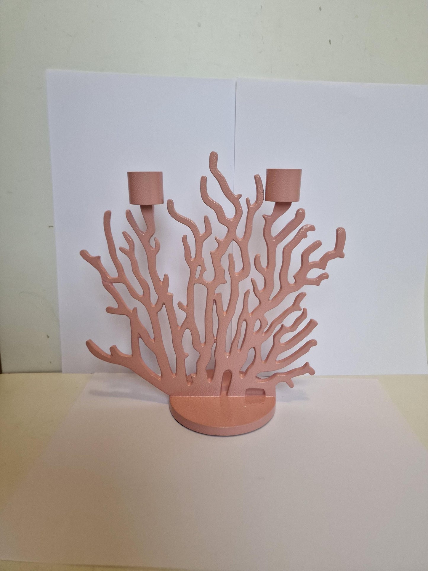 Driade Kosmo Pink Metal Candlestick, Vittorio Locatelli Design