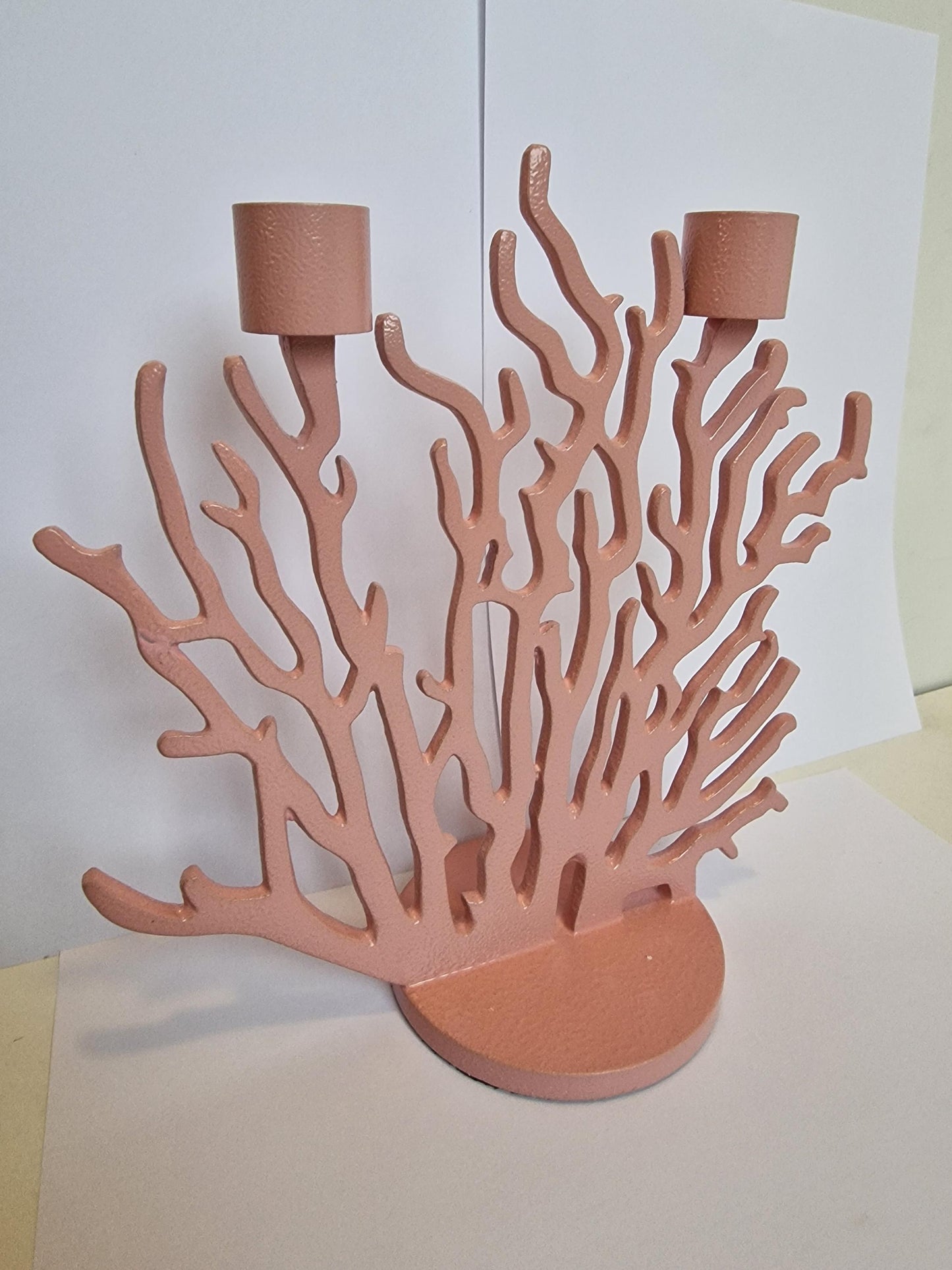 Driade Kosmo Pink Metal Candlestick, Vittorio Locatelli Design