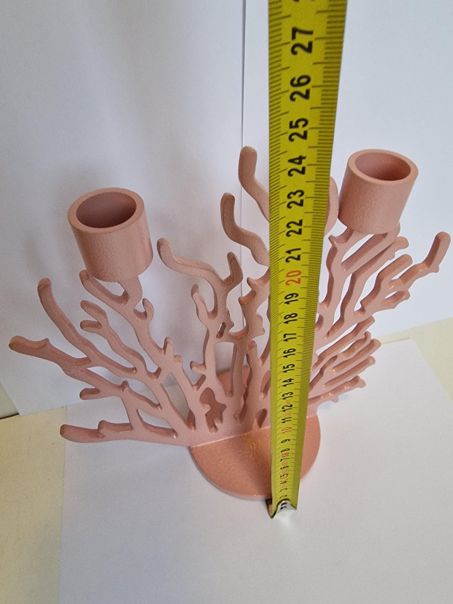 Driade Kosmo Pink Metal Candlestick, Vittorio Locatelli Design