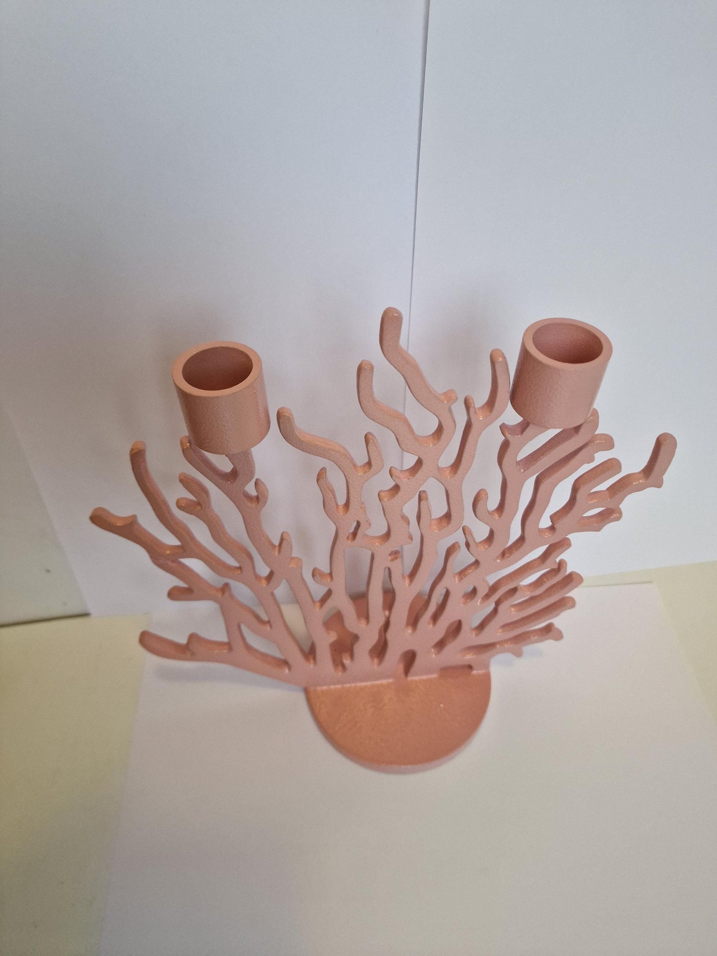Driade Kosmo Pink Metal Candlestick, Vittorio Locatelli Design