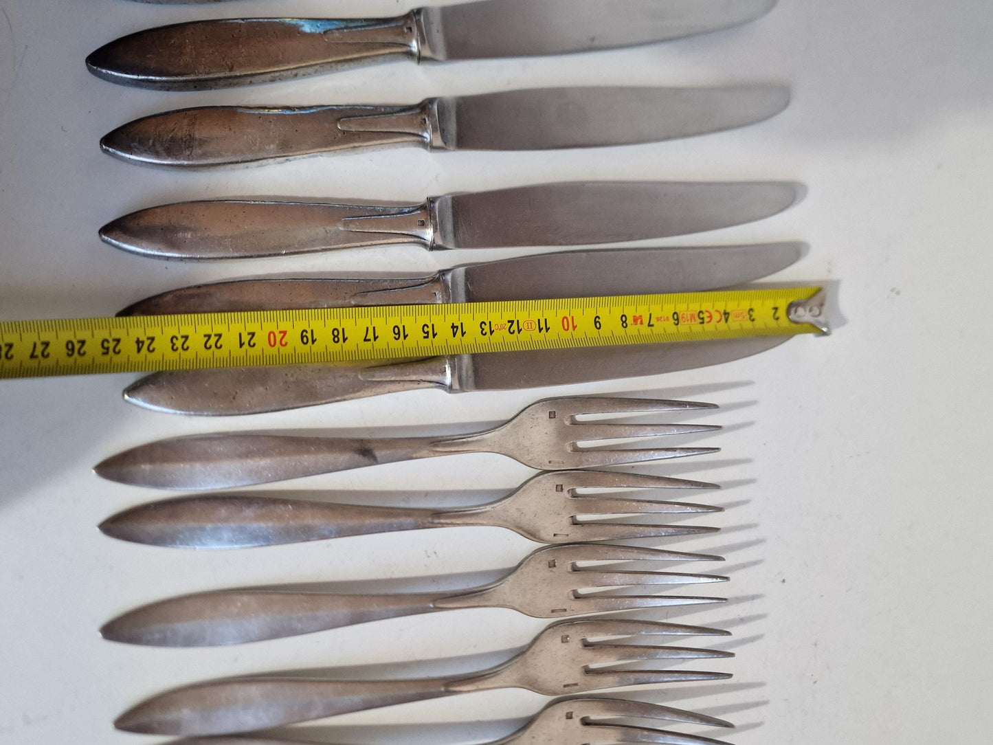 Antique CHRISTOFLE Cutlery Set, French Knives and Forks, Coat of Arms