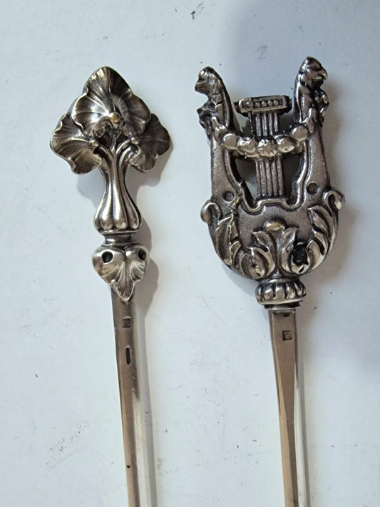 Christofle zilver Parijs Frankrijk stel spiezen vleesspiezen dolk antiek zilverwerk hallmark , uitstekende conditie, ongegraveerd