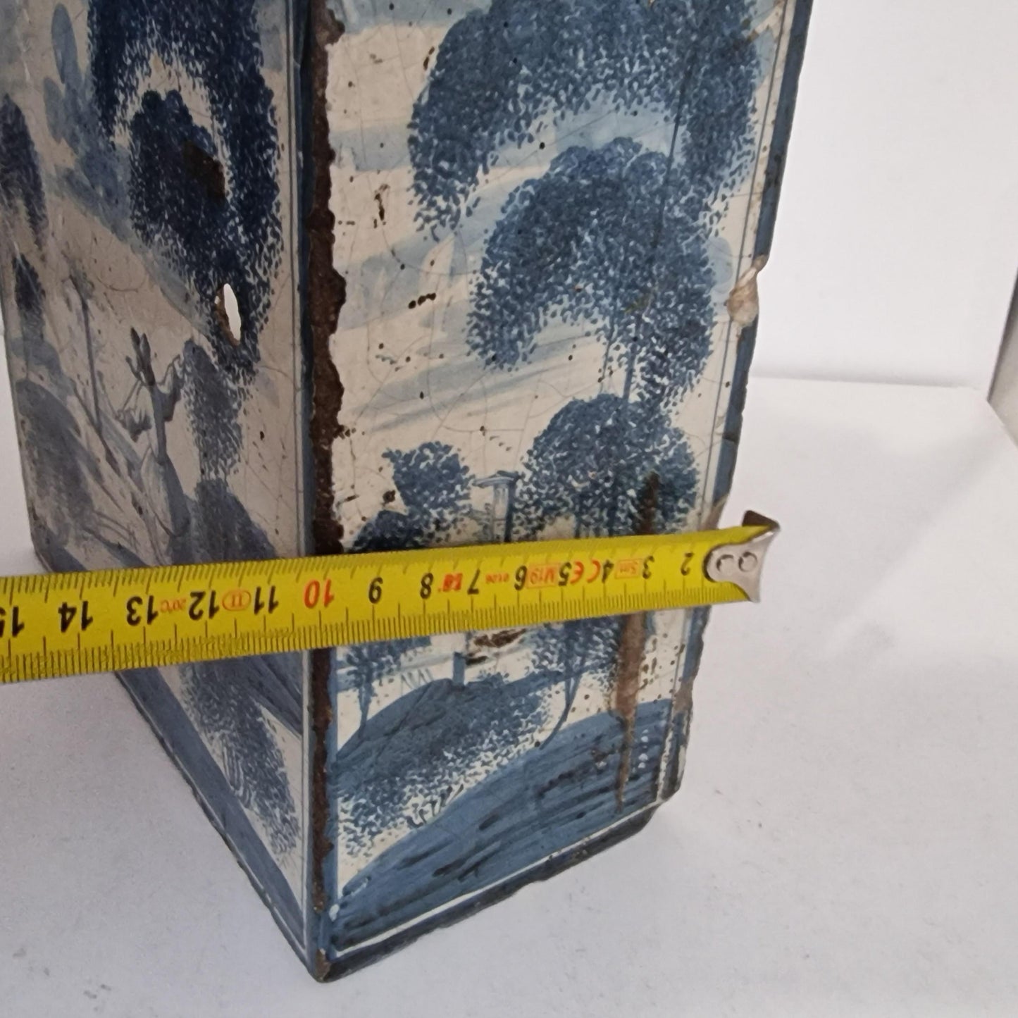 Antique Delft Blue Fireplace Tile, 1750s Ost Frysland, Northern Germany
