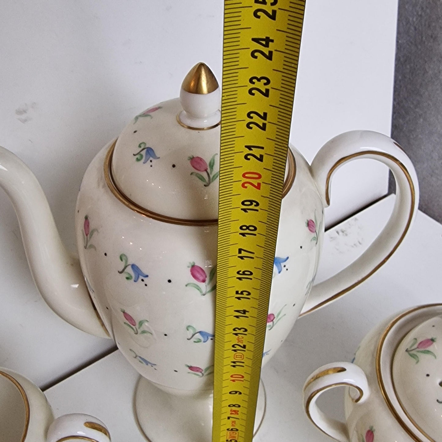 Antique Wedgwood Creamware Tea Set, Chinese Pattern, 6 Piece