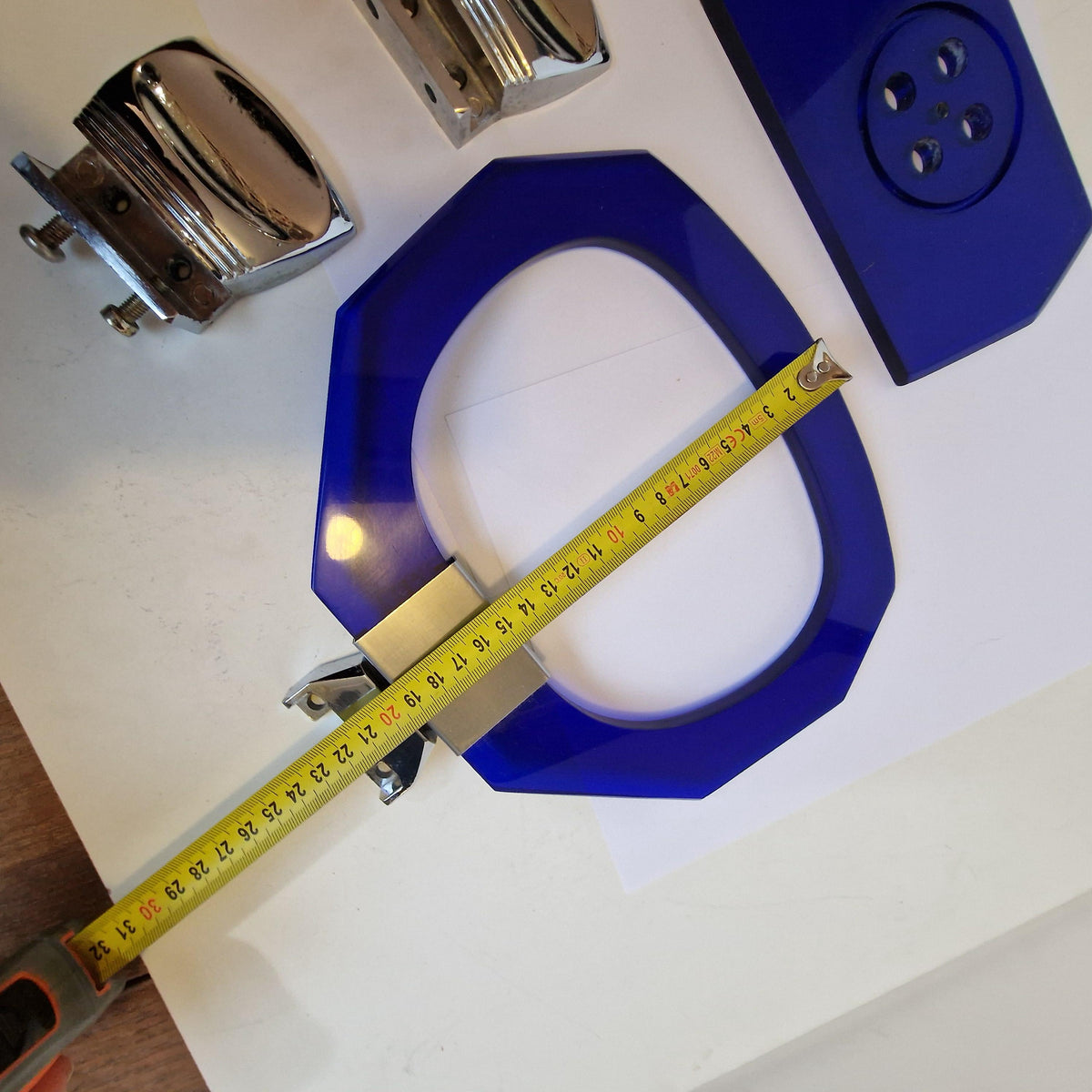 Vintage Fontana Arte Royal Blue Plexiglas Bathroom Set
