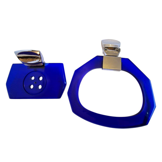 Vintage Fontana Arte Royal Blue Plexiglas Bathroom Set