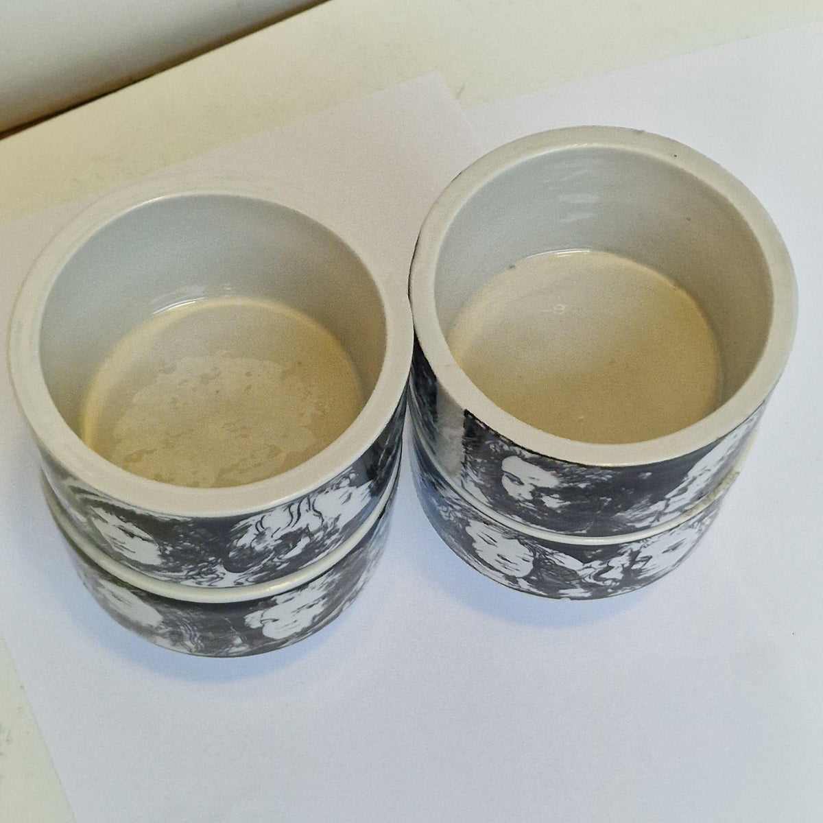 Vintage Porcelain Cups, Uomini Illustri Annigoni, Italian Designer, Set of 4
